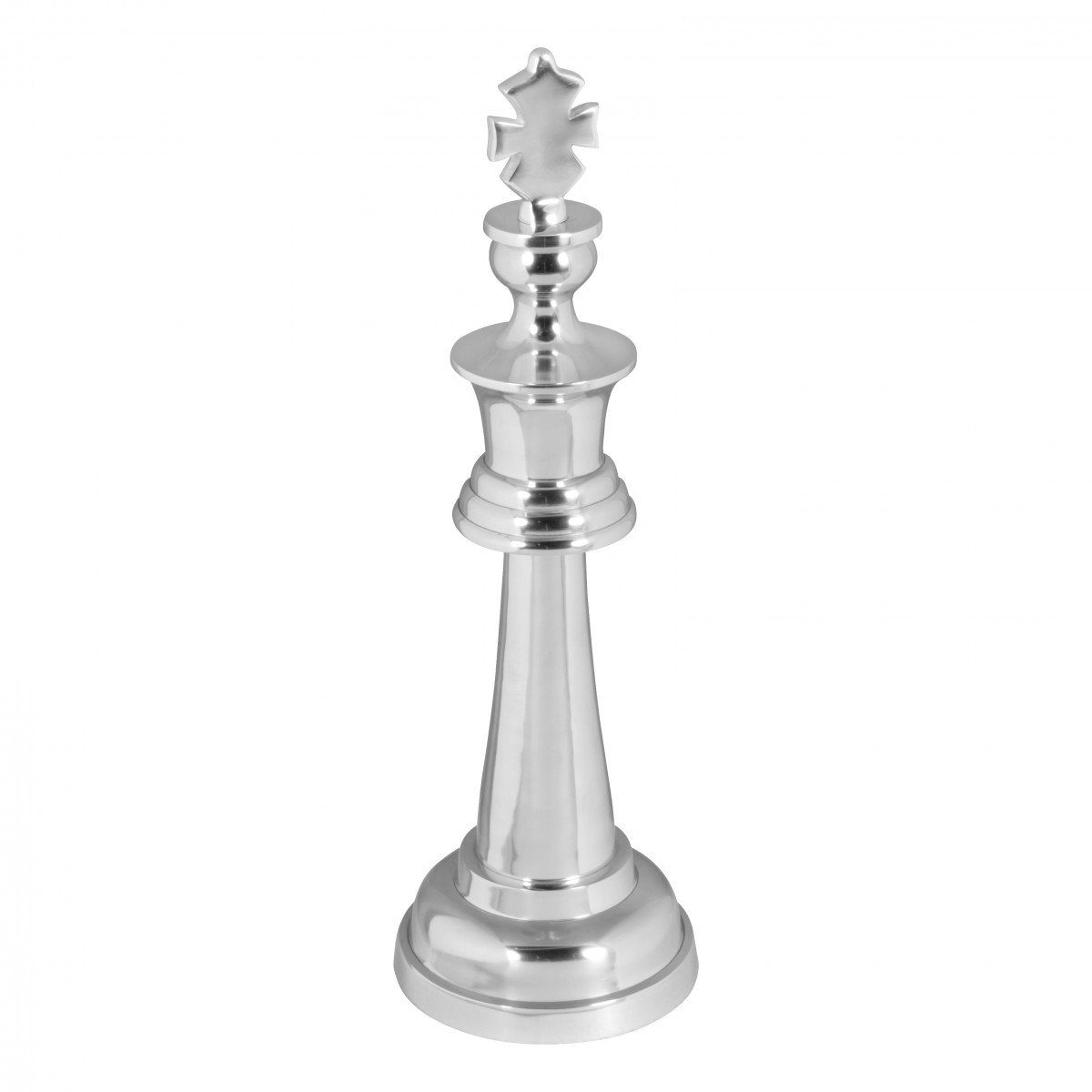 KADIMA DESIGN Dekofigur 70 cm Schachfigur aus Aluminium, stilvolle silberne Deko, Aluminium