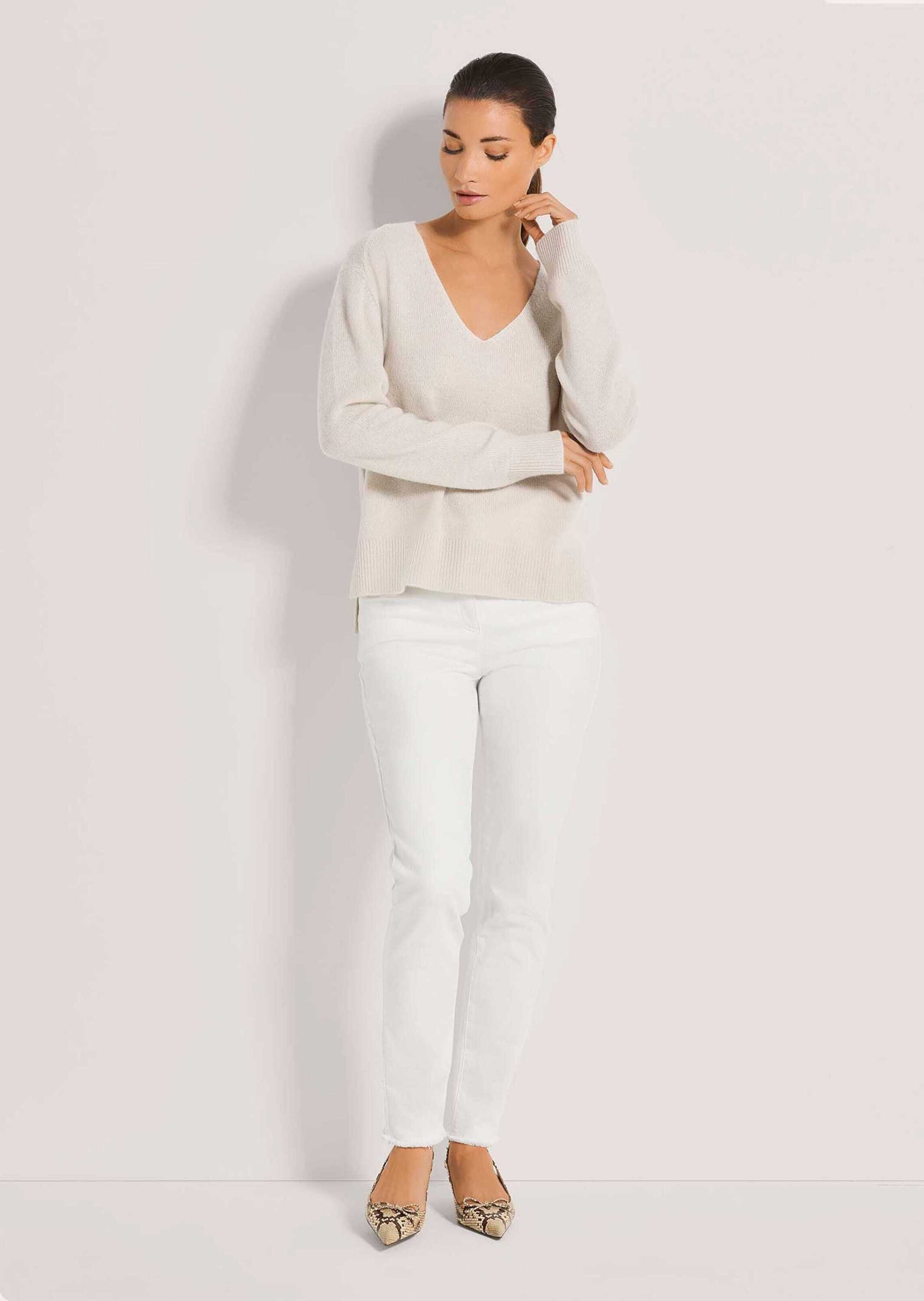 MADELEINE Strickpullover Kaschmir-Pullover mit V-Ausschnitt günstig online kaufen