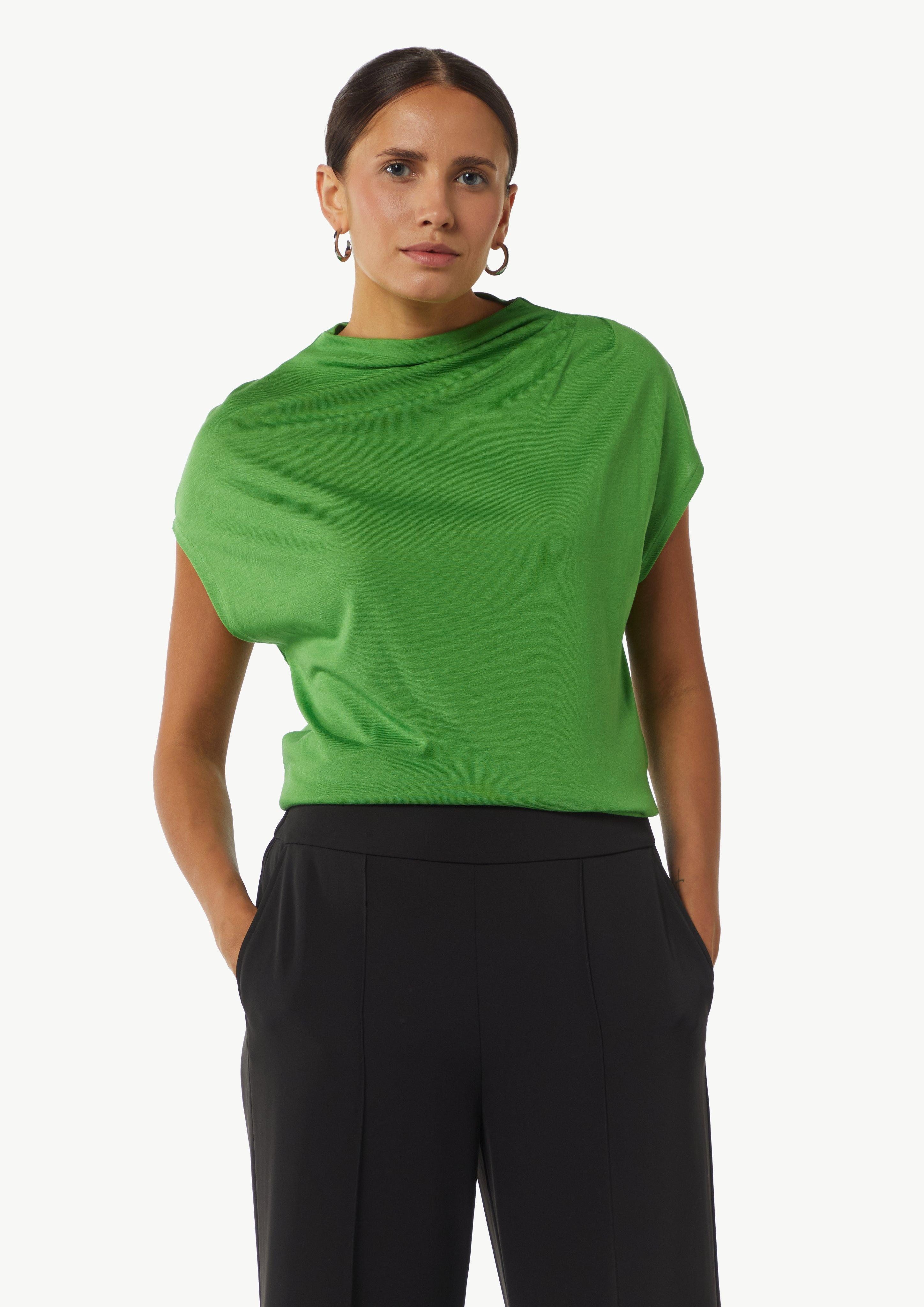 Shirttop Strick-Shirt aus Lyocellmix mit Faltendetails