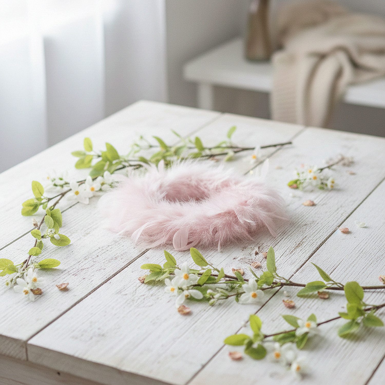 Macosa Home Dekokranz Federkranz Rosa 35, 25 od. 18 cm Ø modern, Osterdeko Tischdeko Türkranz