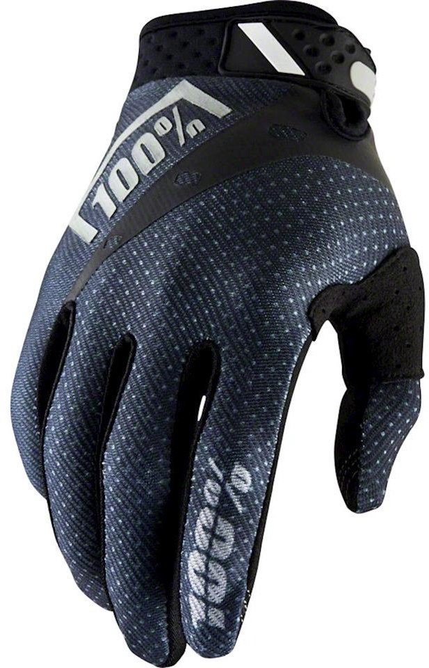 Ridefit Black/White Handschuhe Motorradhandschuhe 100%