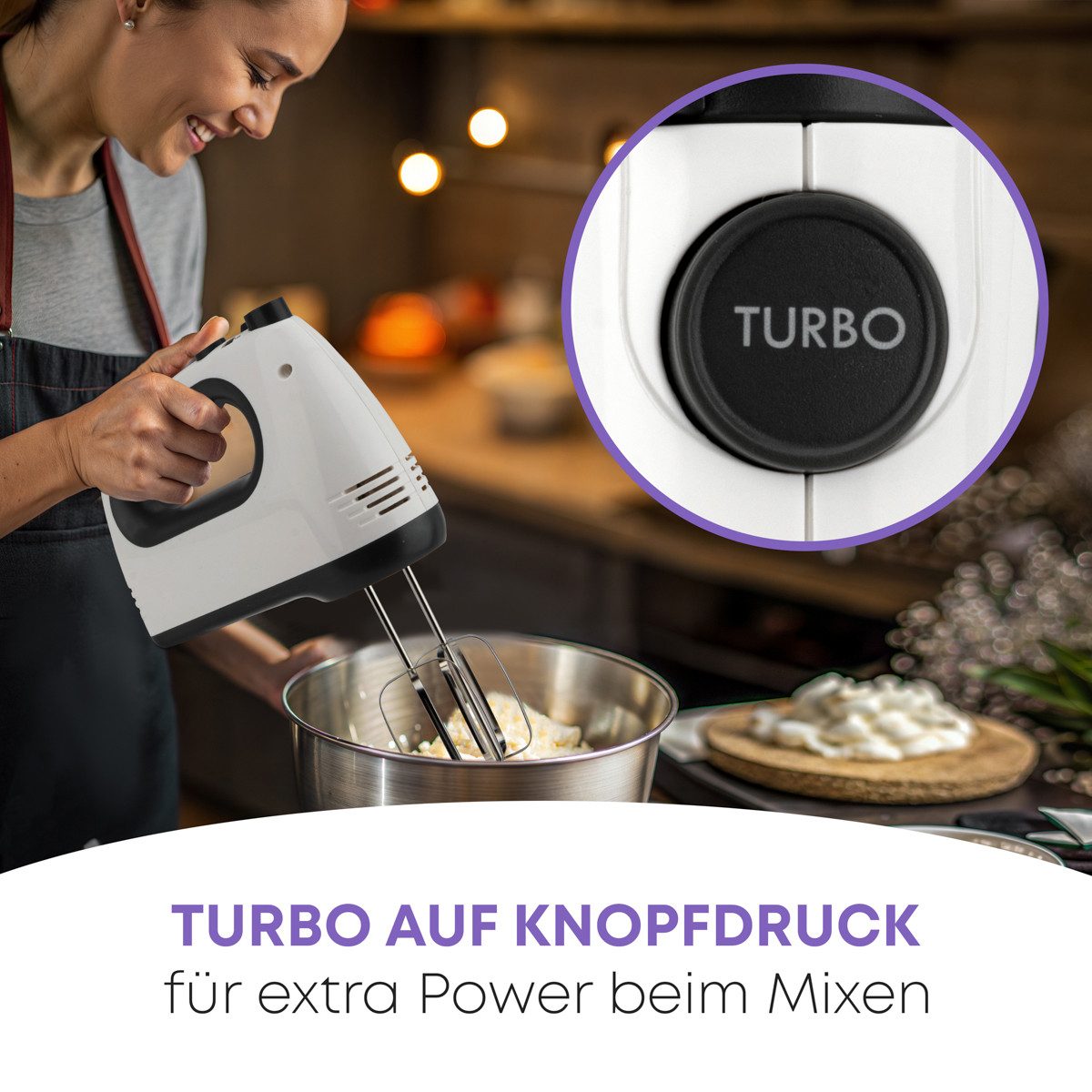 BOMANN Handmixer HM 6054 CB, mit kraftvollen 400 Watt-Motor, 5 Stufen