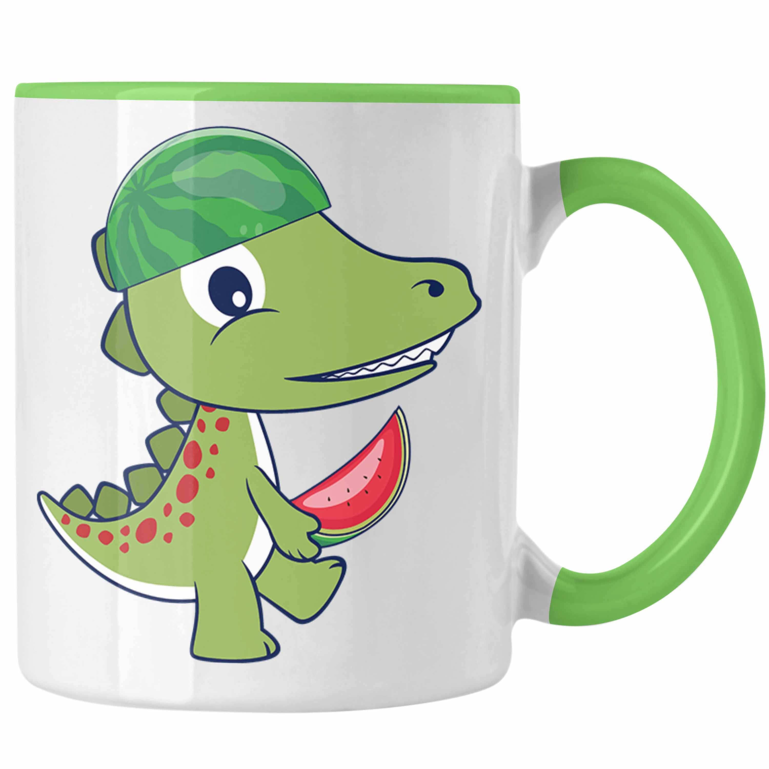 Jungs Geburtstag Tasse Tasse Geschenkidee Geschenk Trendation Dinosaurier Grün Dino Lustiger T-Rex Trendation -
