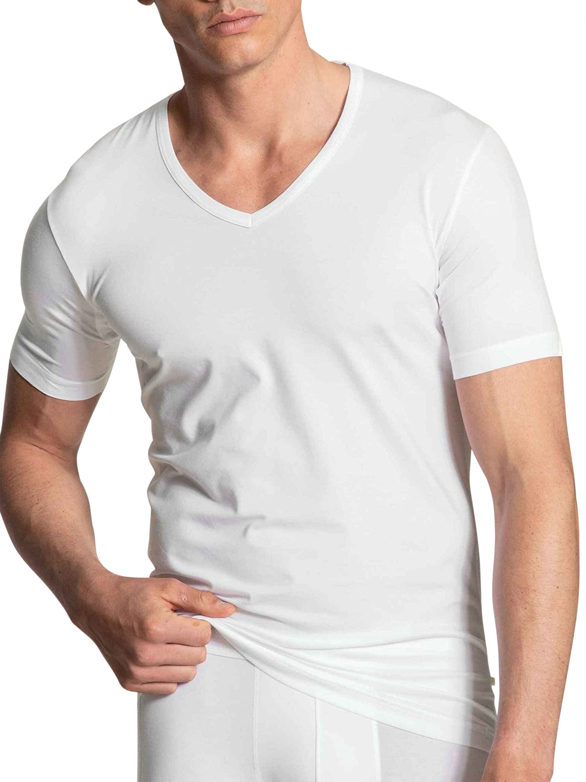 CALIDA V-Shirt Focus V-Ausschnitt, Single Jersey Qualität, schnelltrocknend, Kurzarm