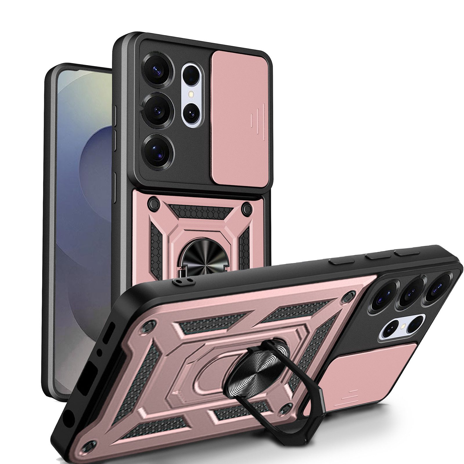 betterfon Handyhülle für Samsung Galaxy S26 Ultra Hülle mit Kameraschutz-Ringhalter, Outdoorhülle mit Smartstand und Silikonkern