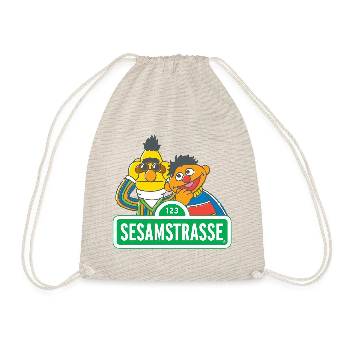 Spreadshirt Turnbeutel Sesamstraße Schild Ernie und Bert Turnbeutel (1-tlg)
