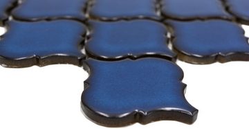 Mosani Mosaikfliesen Keramikmosaik Mosaikfliesen kobaltblau glänzend