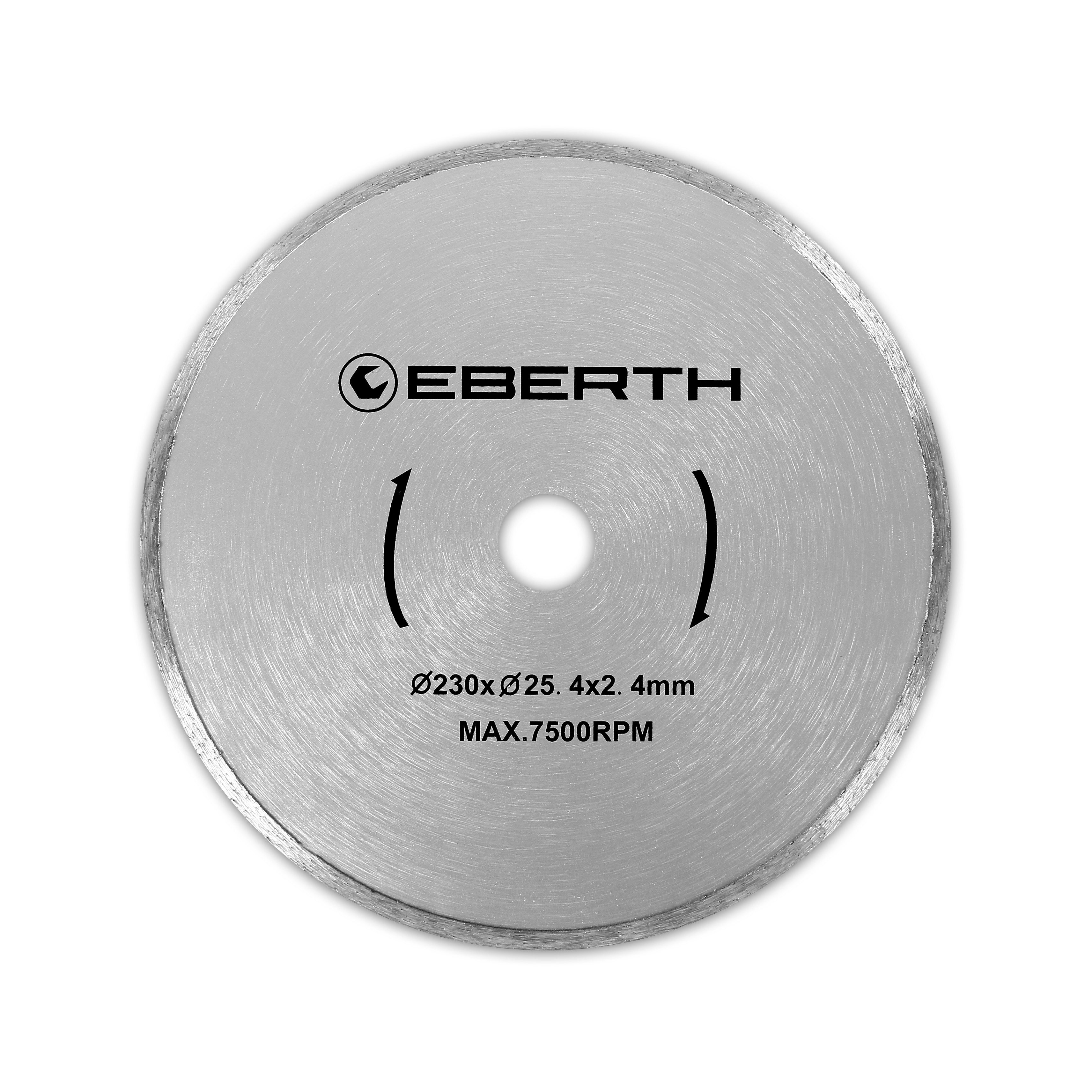 EBERTH Trennscheiben Diamanttrennscheibe für Stein, Beton, Diamantscheibe mit 230mm, Ø 230 mm, 25,4mm Bohrung, 2,4mm Stärke, Diamant Trennscheibe f. Granit, Keramik