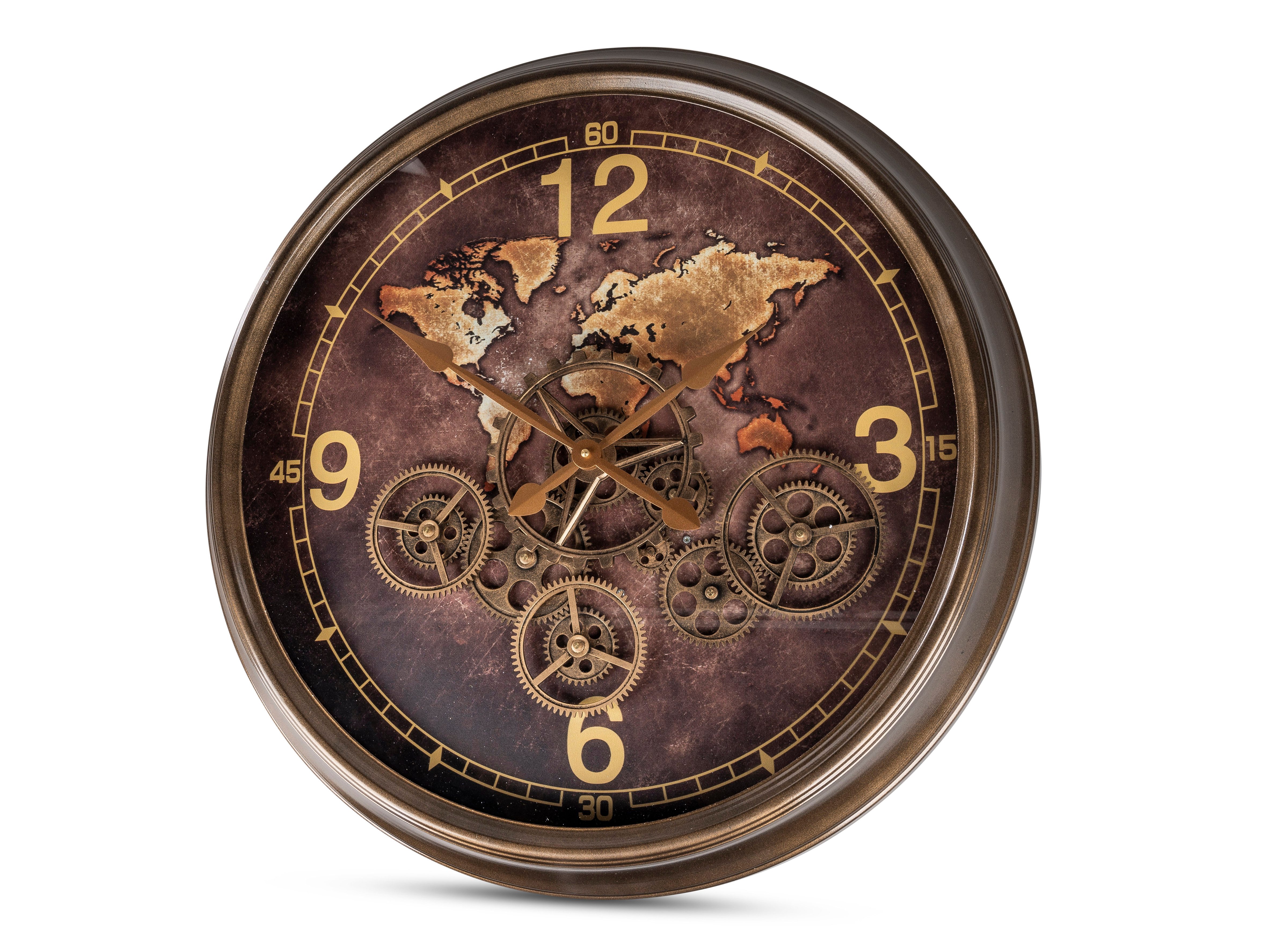 formano Wanduhr Move (drehende Zahnräder, Braun, günstig online kaufen