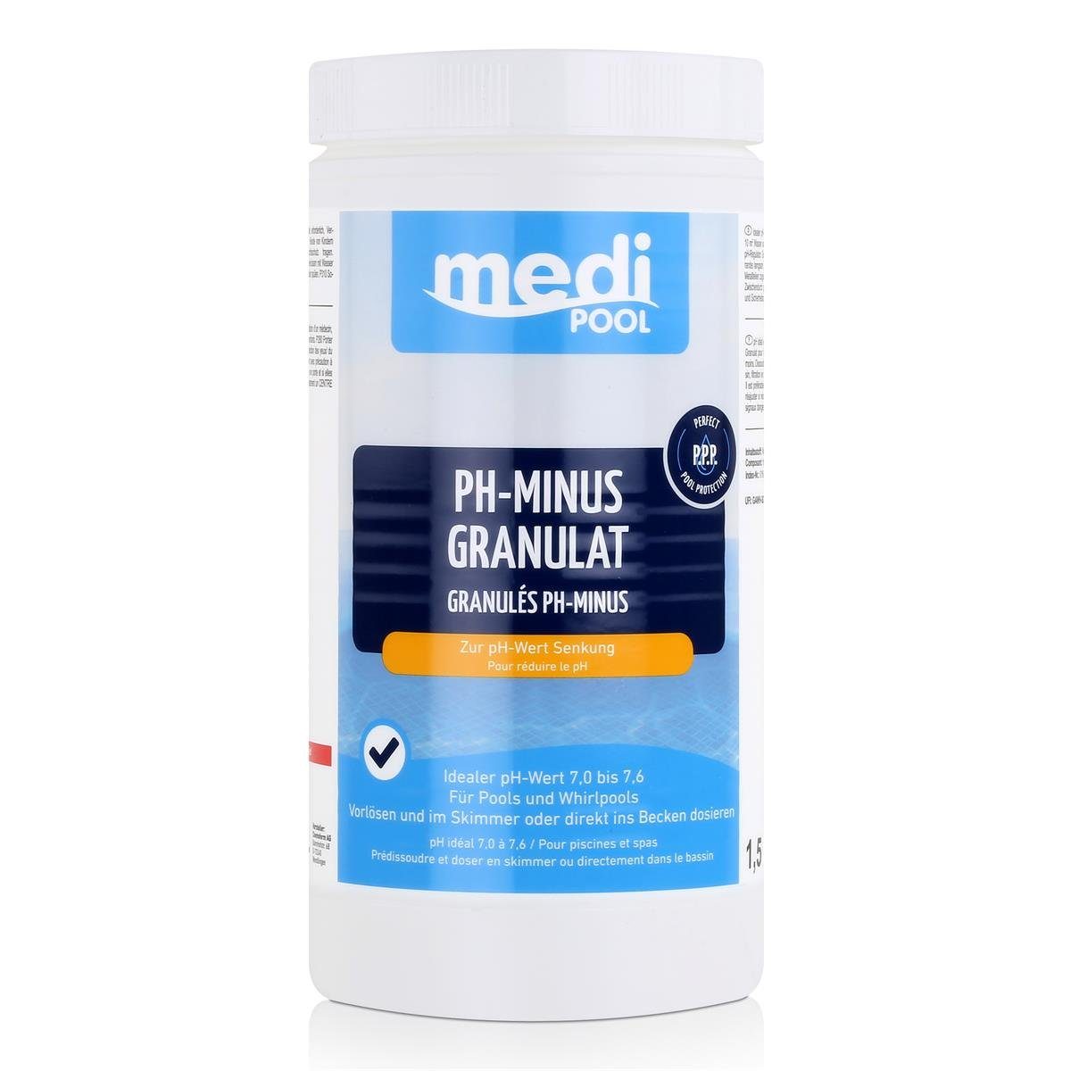 mediPOOL Poolpflege mediPOOL PH-Minus Granulat 1,5kg - Zur pH-Wert Senkung (1er Pack)