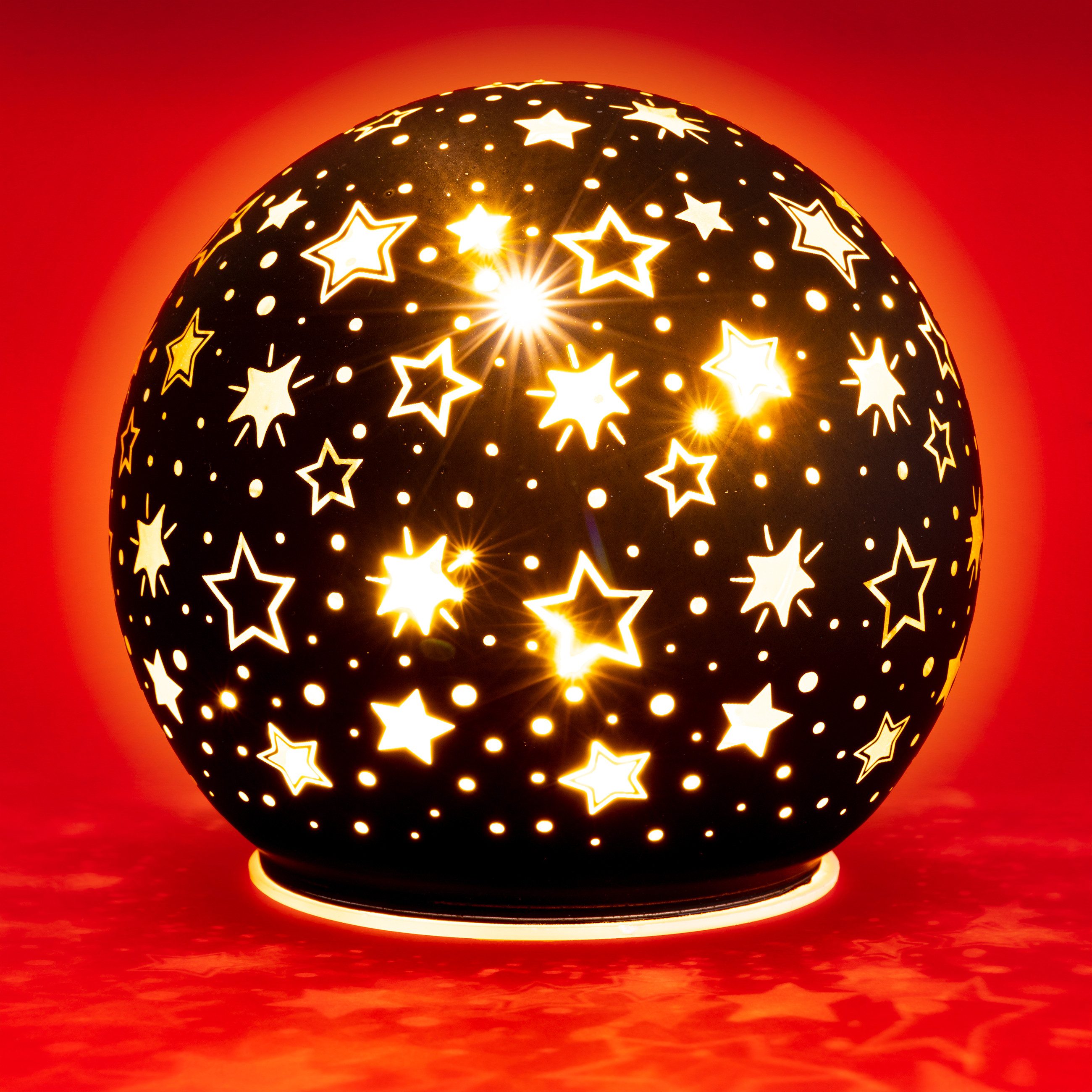 SIKORA Dekoobjekt DK30 LED Glas Nachtlicht Leuchtkugel Sternen Motiv mit Ti günstig online kaufen