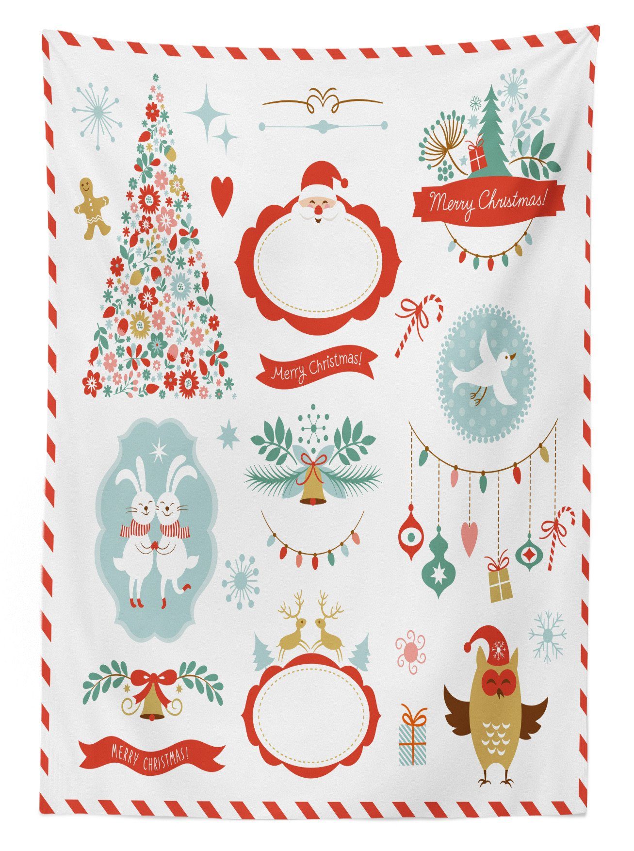 Abakuhaus Tischdecke Farbfest Waschbar Farben, Bereich Fröhlich Grafik geeignet Außen den Weihnachten Klare Für