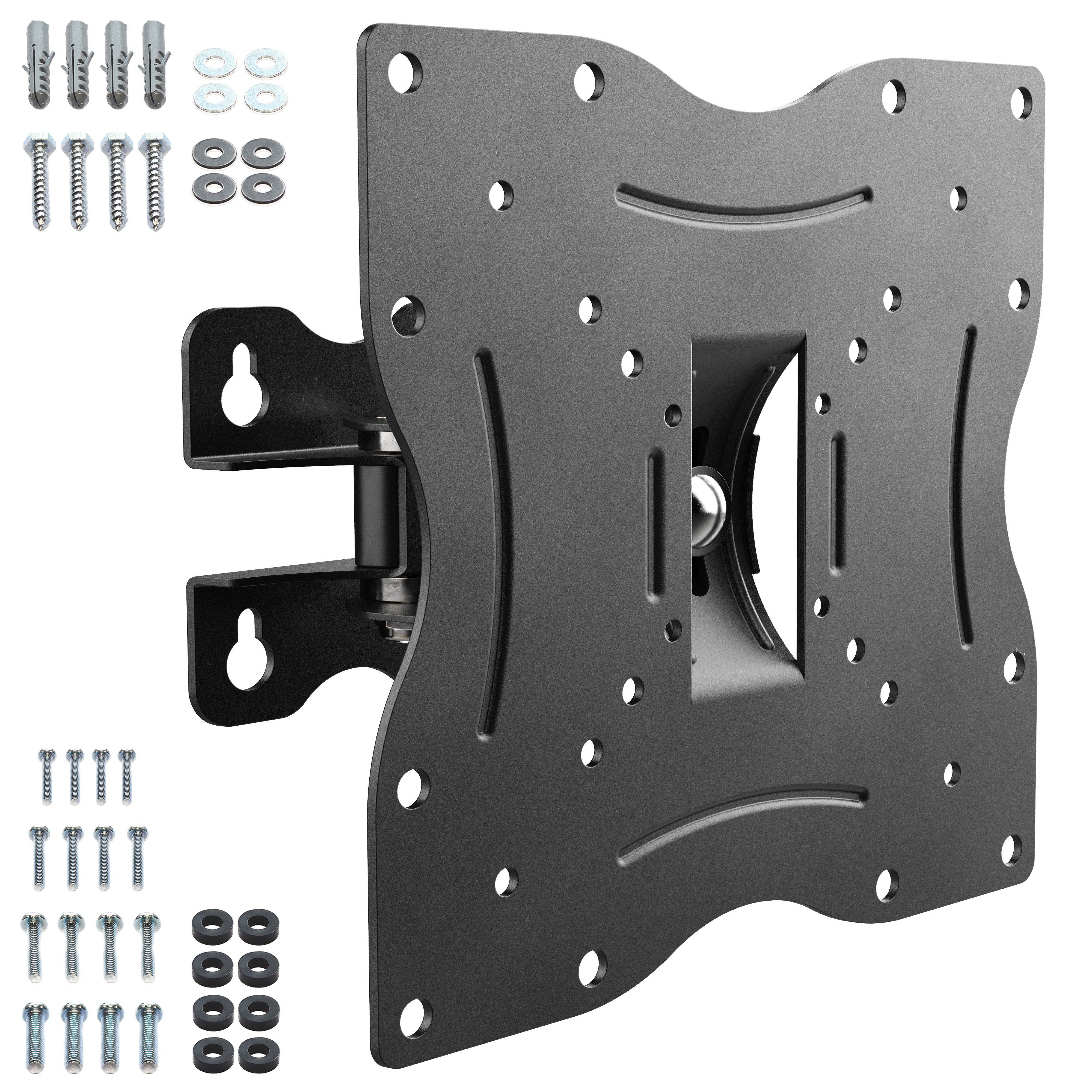 RICOO TV-Wandhalterung TV Monitor Wandhalter 27" 32" 37" 43" 55" bis 30 Kg schwenkbar R12, (bis 55 Zoll, VESA 75x75 bis 200x200, 1-tlg., neigbar drehbar 27 Zoll bis 50 Zoll Wandhalterung Halter stabil, bis 15° Neigung, bis zu 60° Schwenkung, Fernseher Hal