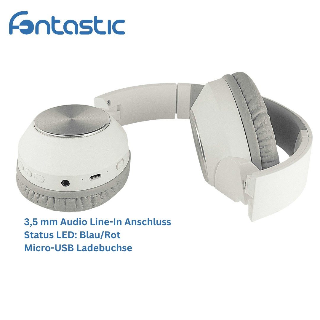 fontastic Tela weiß Bluetooth-Kopfhörer (Service aus Deutschland)