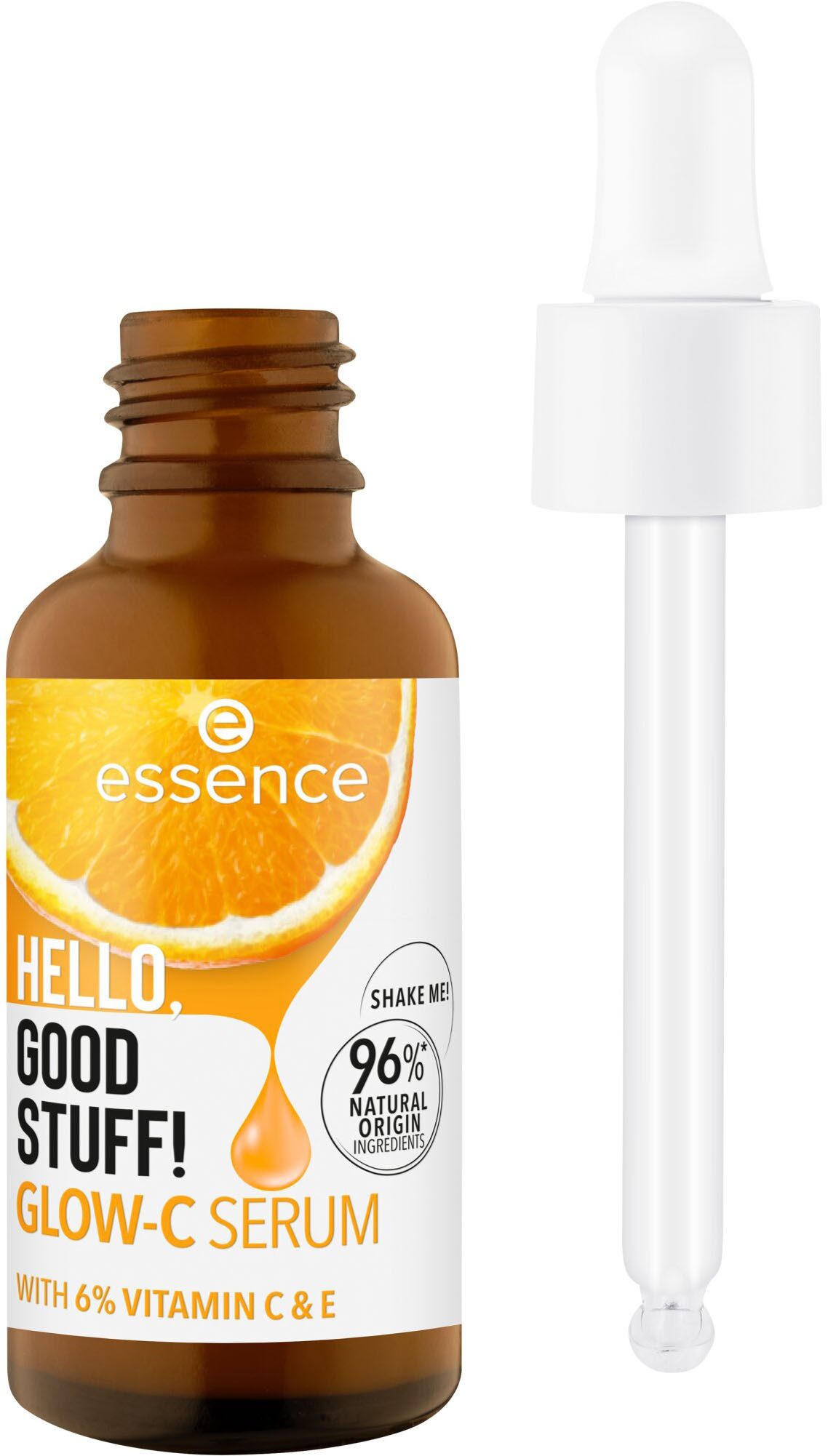 Essence Gesichtsserum HELLO, GOOD STUFF! GLOW-C SERUM Set, 3-tlg., Zieht schnell ein, mit Vitamin C, E und Orangenextrakt, vegan.