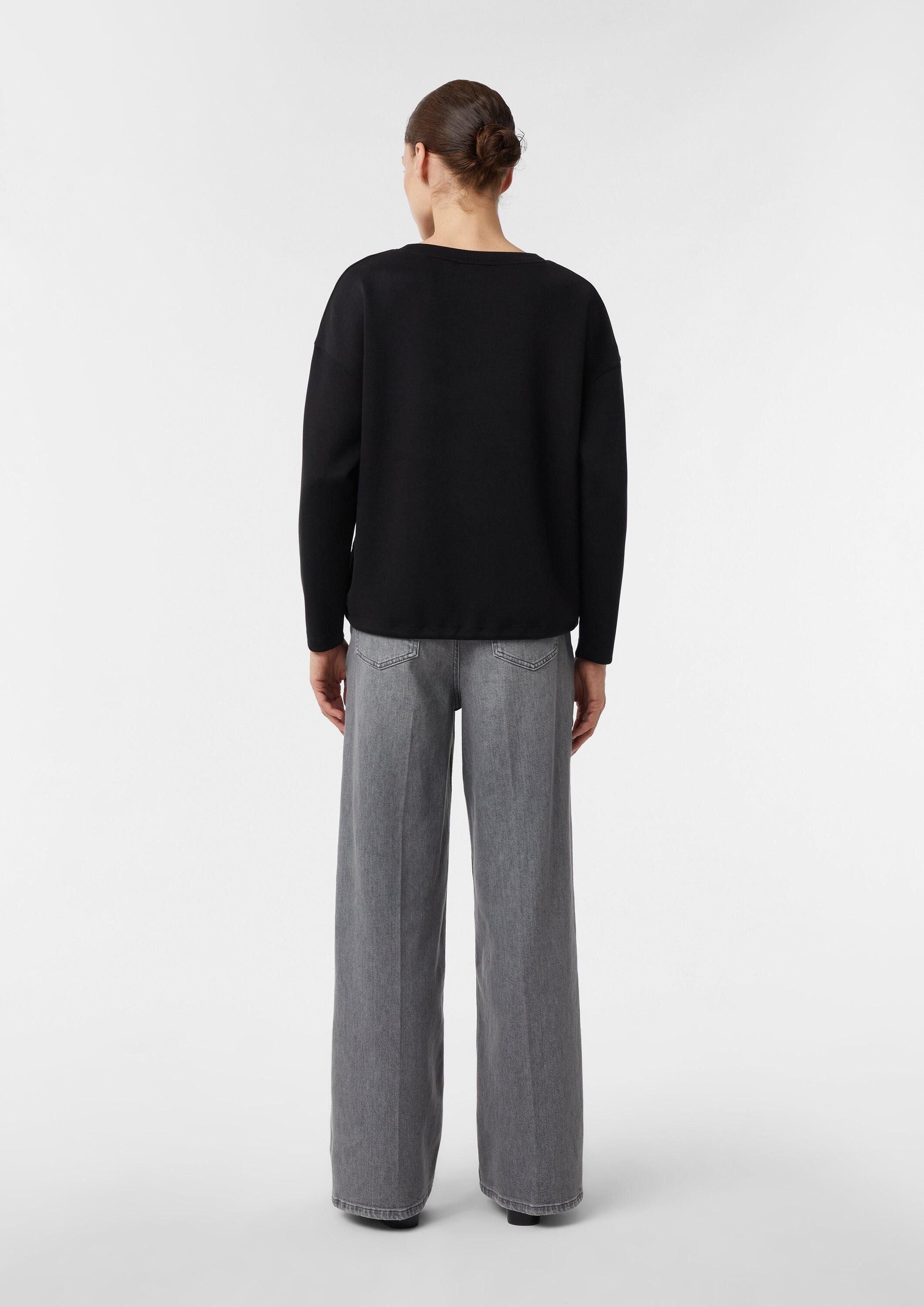 comma Sweatshirt Sweatshirt Leichtes Sweatshirt im Fabric Mix