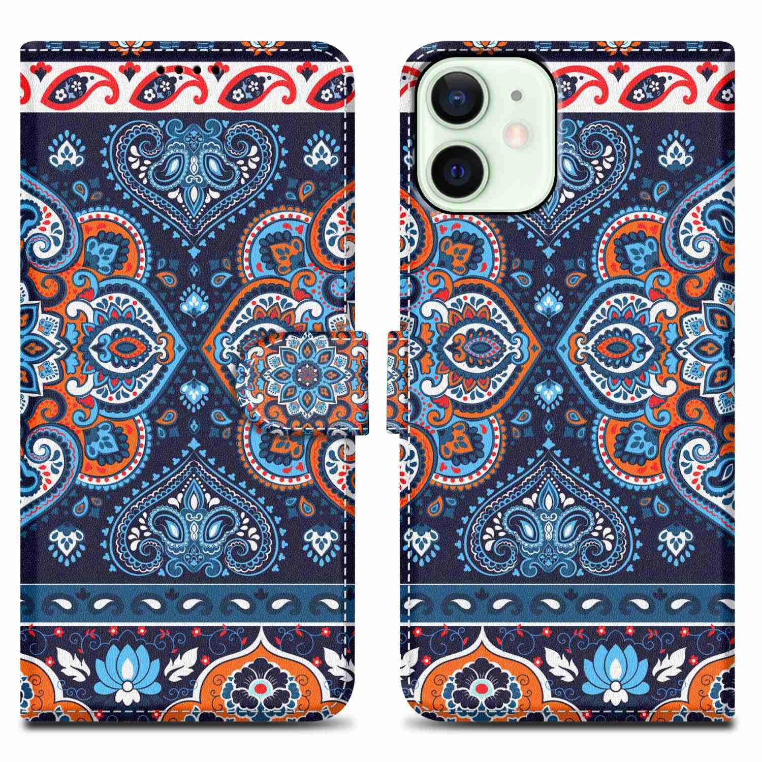 Cadorabo Handyhülle für iPhone 12 MINI Hülle Apple iPhone 12 MINI, Handy Schutzhülle - Hülle, Standfunktion, Kartenfach, Magnetverschluss
