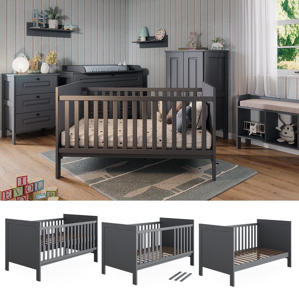 VitaliSpa® Babybett Ajaton, Grau, 144.4 x 83 cm günstig online kaufen