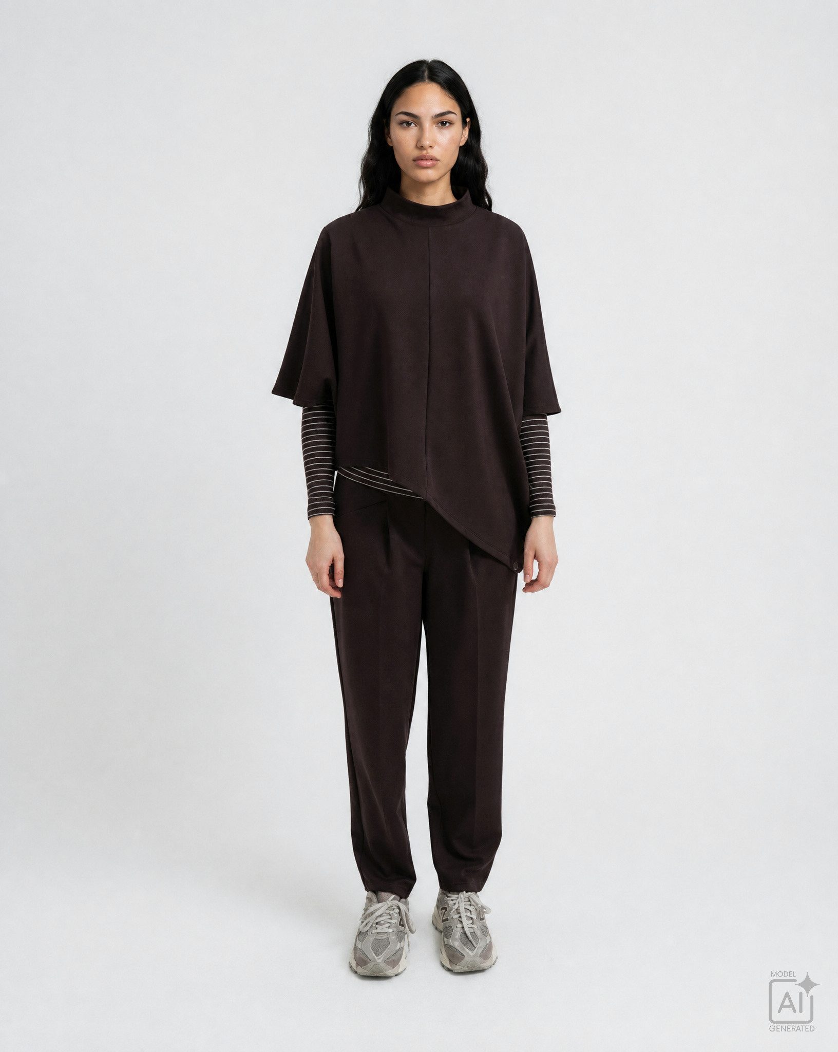 Smith & Soul Kurzarmpullover mit asymmetrischem Saum, oversize