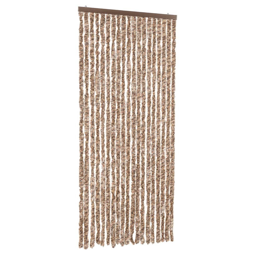 vidaXL Insektenschutz-Fensterrahmen 56 x 200 cm Fliegenvorhang Beige und Dunkelbraun 56x200 cm Chenille