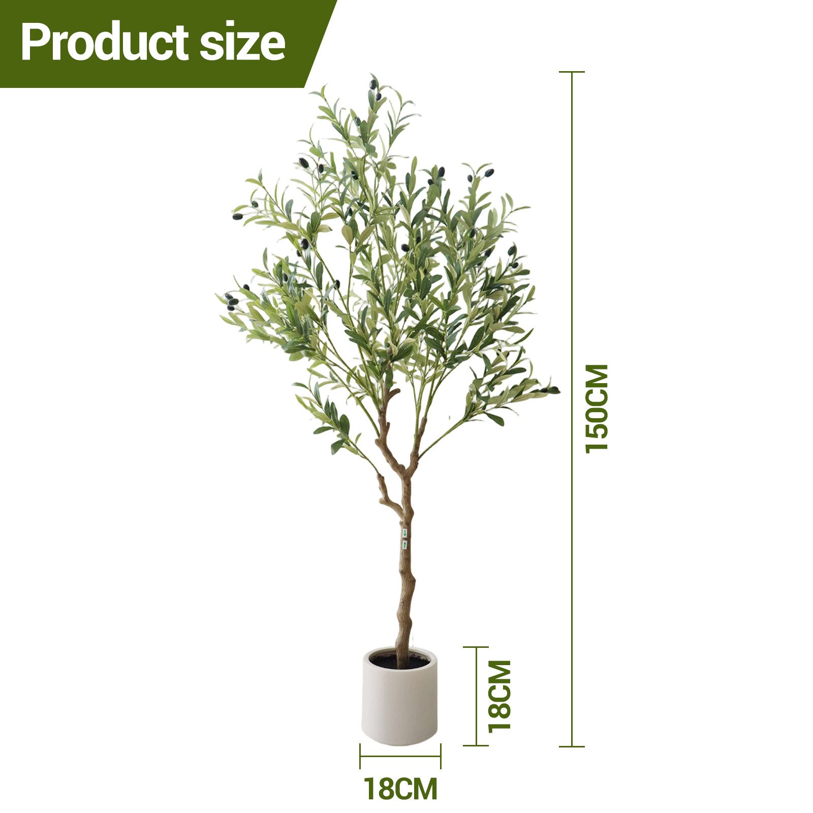 Künstliche Zimmerpflanze Künstliche Olivenbaum im Weißen Topf, Realistische günstig online kaufen