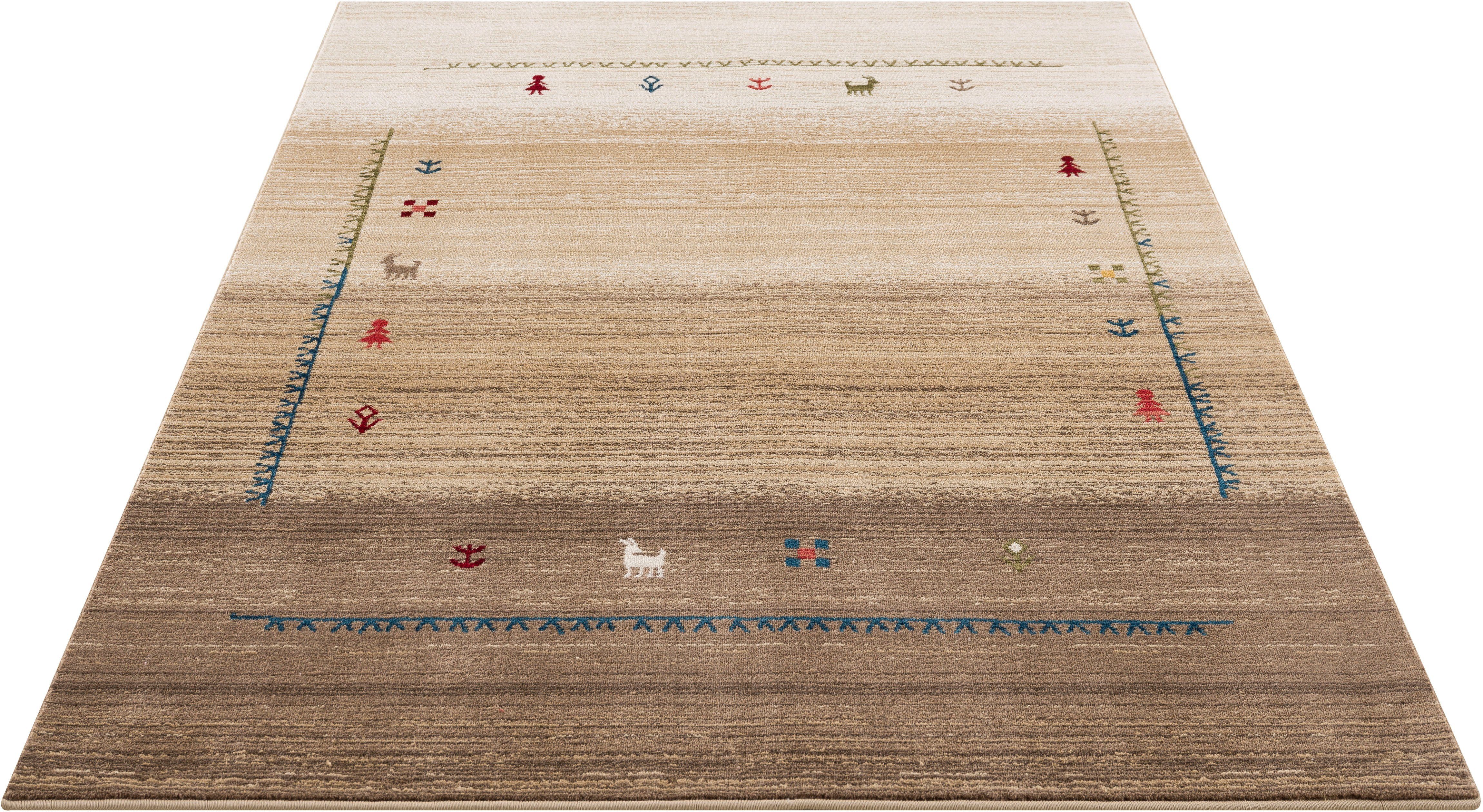 Teppich Arkansas, Timbers, rechteckig, Höhe: 22 mm, Farbverlauf, Orient-Optik, Wohnzimmer, Schlafzimmer, Esszimmer sand