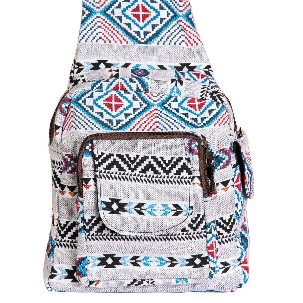 Rucksack auf Handtasche auch Schultertasche kleine Freizeittasche einer, ein Umhängetasche Webdesign kleiner Baumwolle wie PANASIAM aus tragbar Schulter fester WOV12