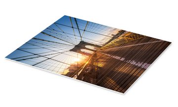 Posterlounge Forex-Bild Jan Christopher Becke, Brooklyn Bridge im Sonnenlicht in New York City, USA, Wohnzimmer Fotografie