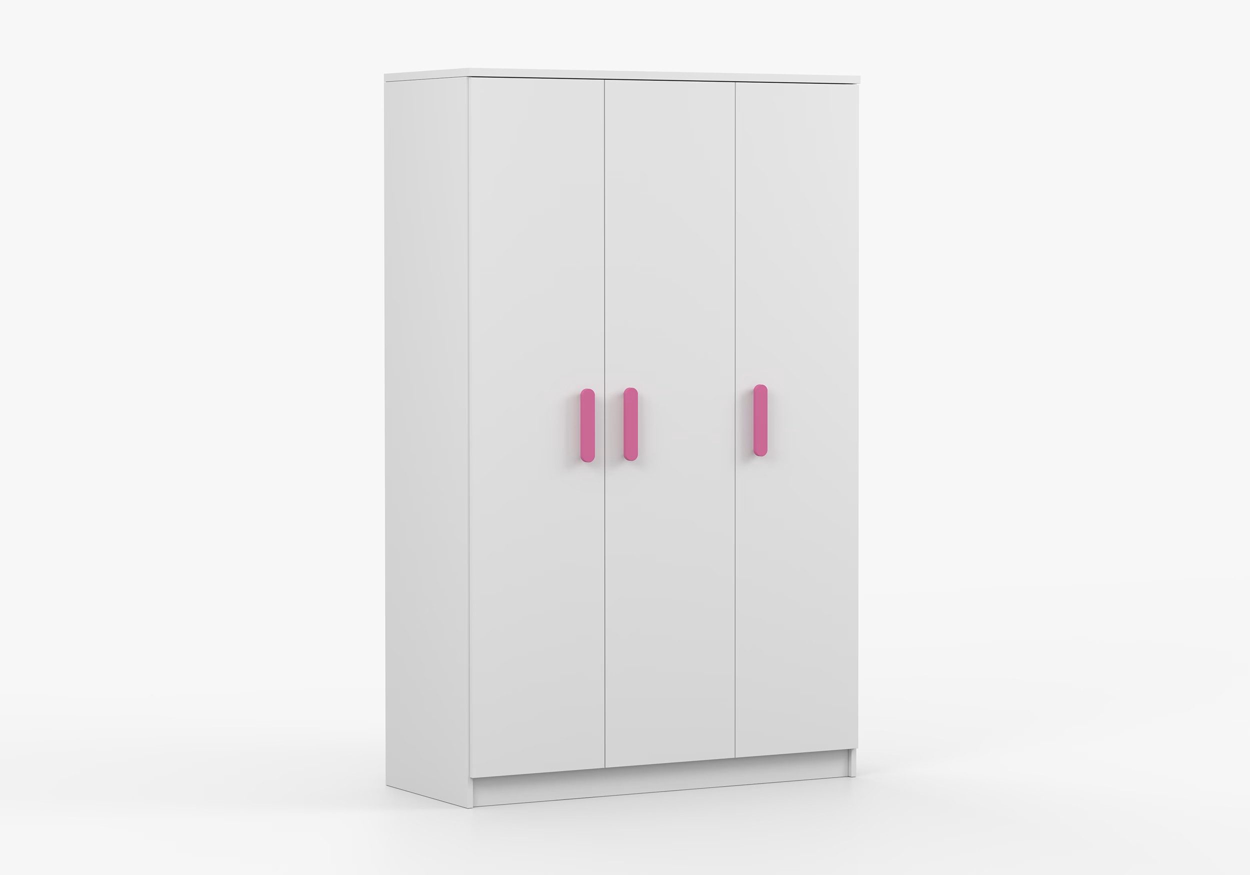 imoebel24 Drehtürenschrank JONAS I 19 120 cm - Weiss / Weiss - Rosa Griffe günstig online kaufen