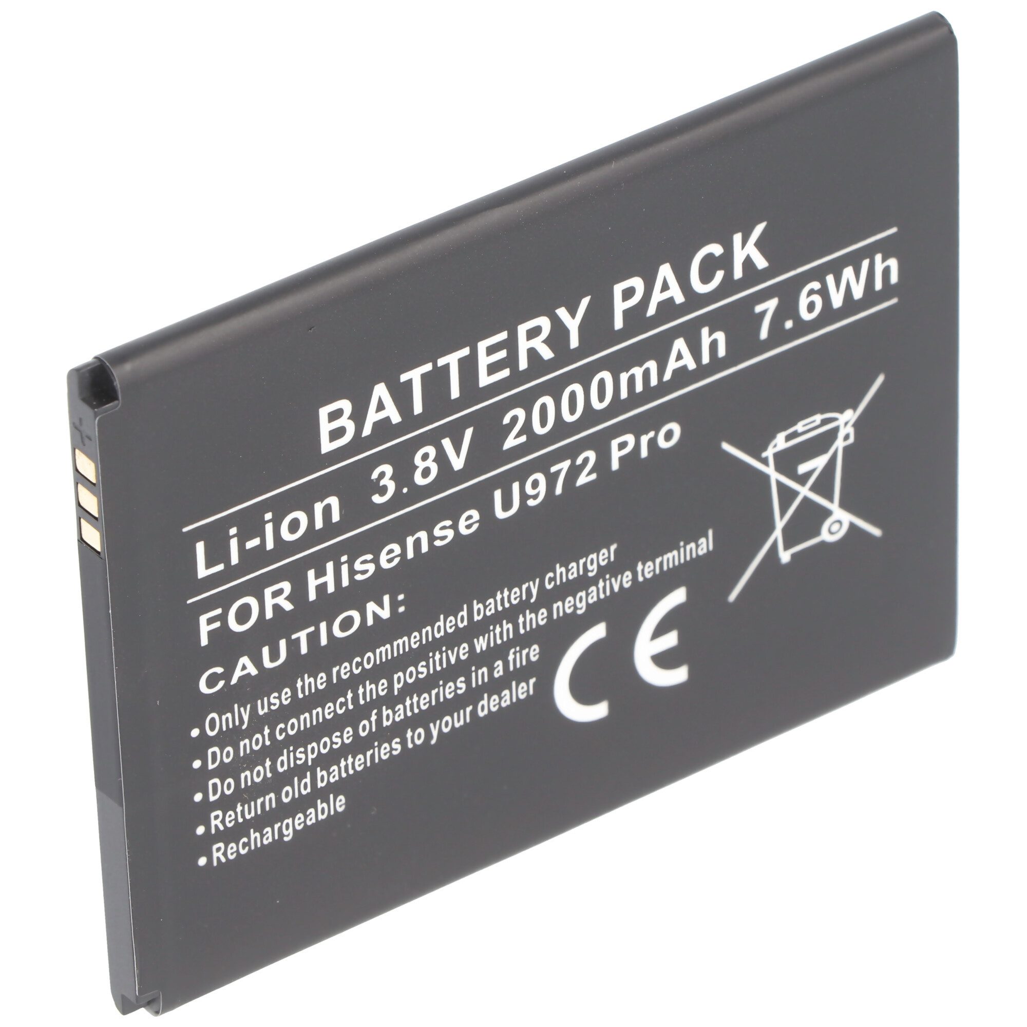 Akku passend für den Hisense U972 Pro Akku Li38200F ca. 76 x 59 x 5,1 Akku