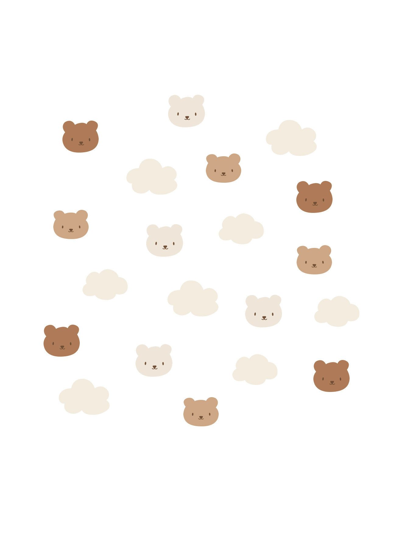 vertbaudet Wandsticker 20er-Set Wandsticker KLEINER BÄR, Wolken und Bären, 20er-Set, Wolken und Bären