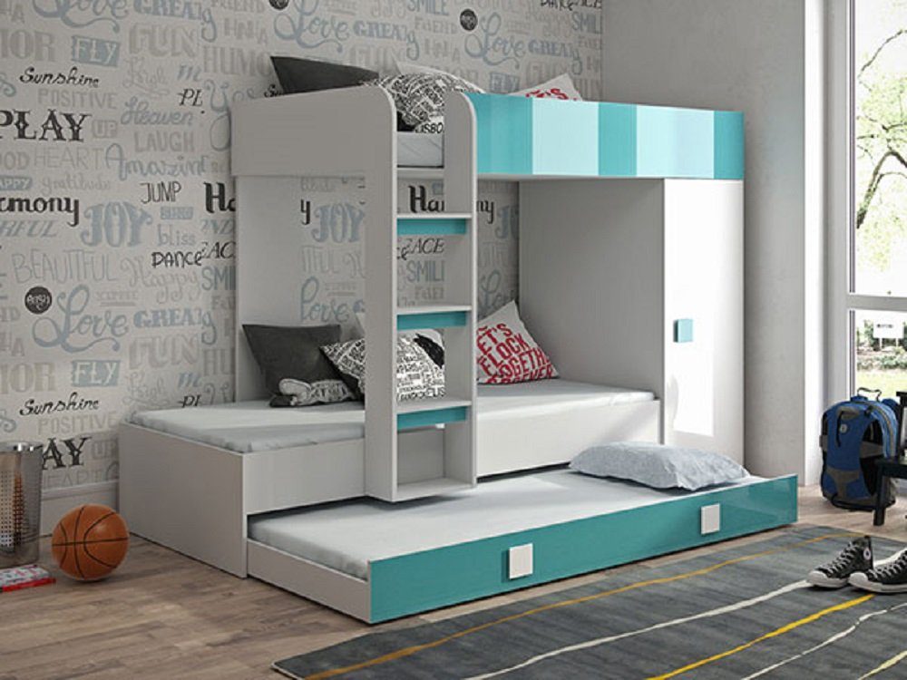 Feldmann-Wohnen Hochbett TOLEDO 2 (Etagenbett mit Kleiderschrank) Farbe  wählbar