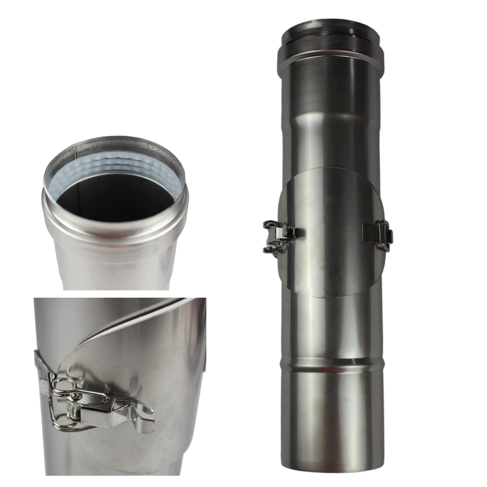 Environ Heizungsverkleidung Rauchrohr 360mm / Ø80m Reinigungsöffnung mit Klappdeckel