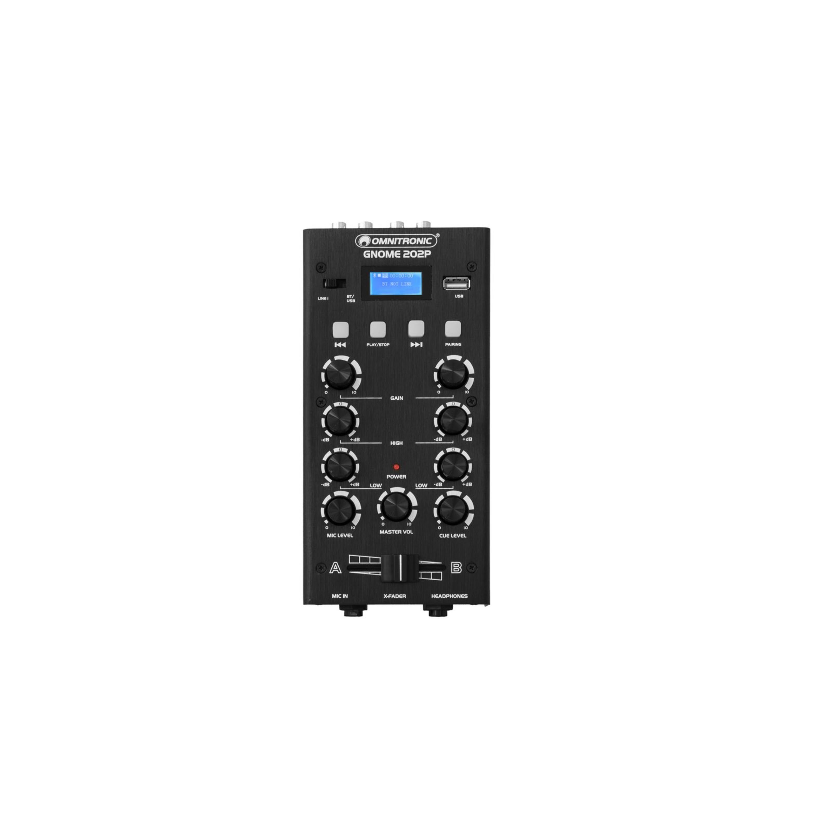 Omnitronic Mischpult, GNOME202P Black, 2KanalDJMiniMixer mit