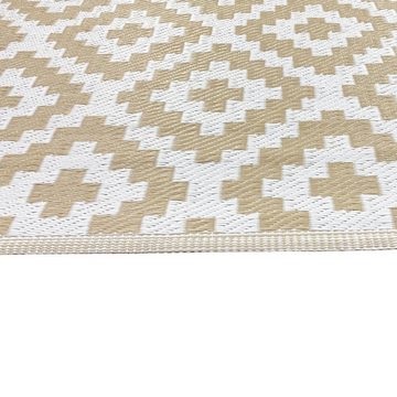 Outdoorteppich Schmutzabweisender Outdoor-Teppich in Ethno-Design in beige, Carpetia, rechteckig