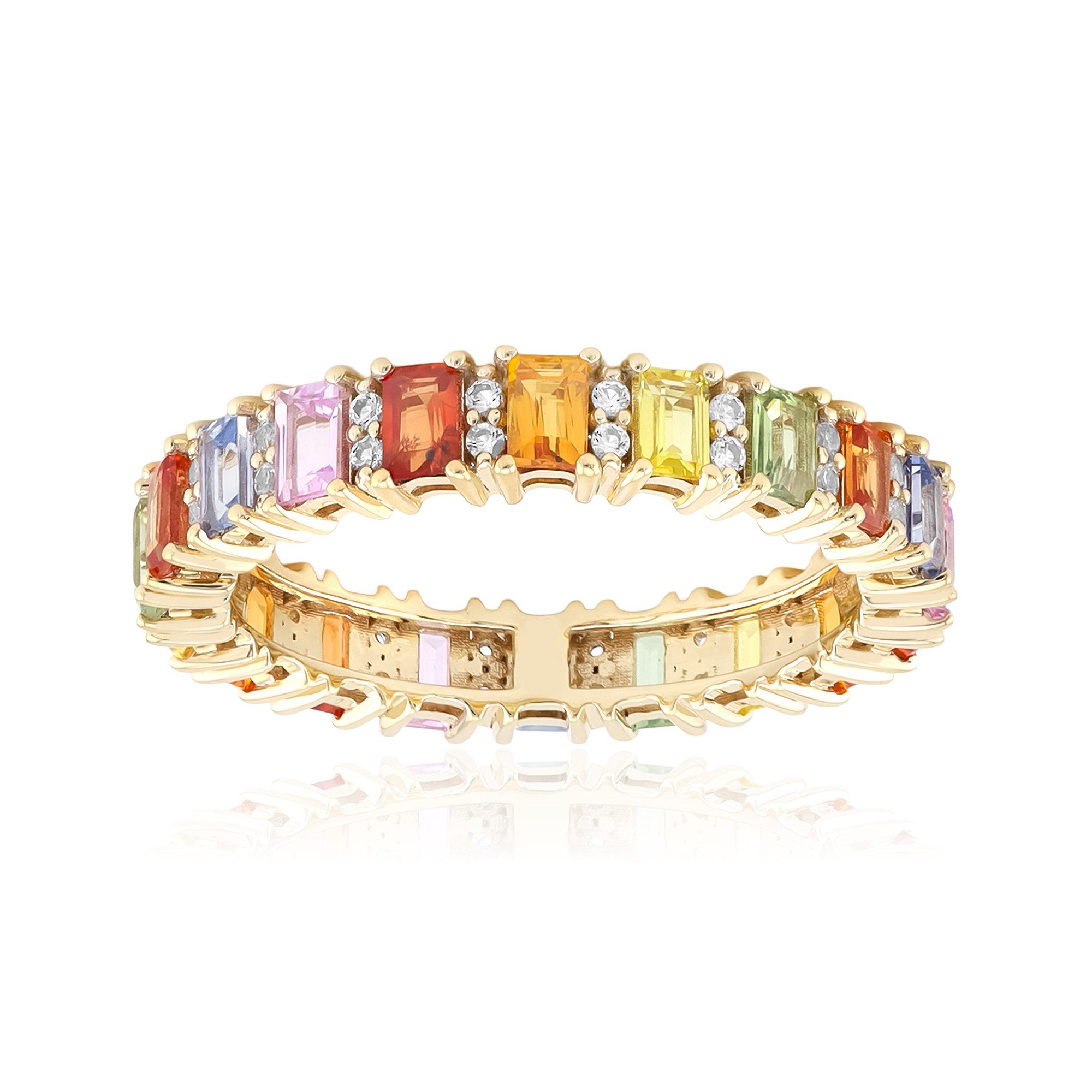 Cavill Goldring Multicolor Saphir Gelbgold Ring (1-tlg)