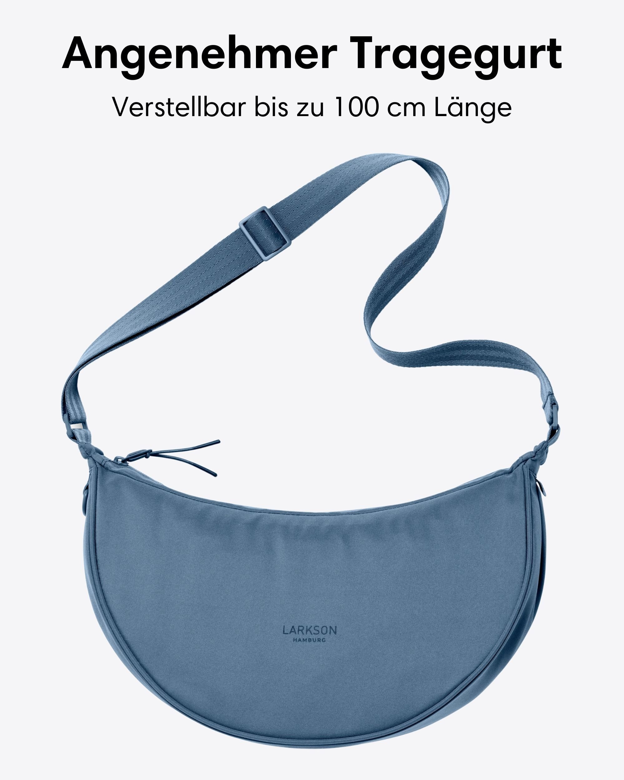 LARKSON Umhängetasche Solveig Medium Halbmondtasche für Damen und Herren, Stylische Crossbody Bag in Halbmond Form