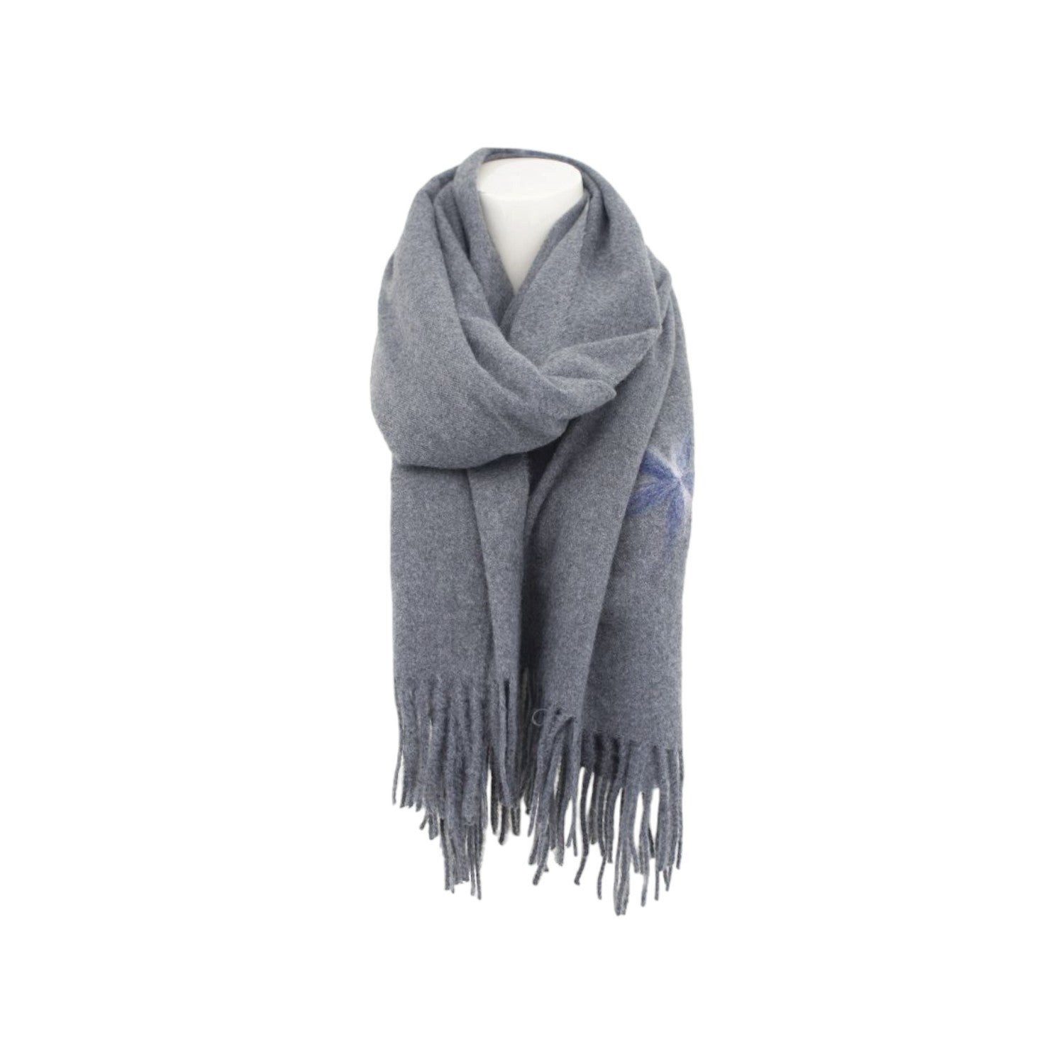 Antonio Schal Winter Damen Schal Cashmera » Fransenschal Soft Feeling, (Kein Set, 1-St. Einzelner Schal), » Winterschal 180x72 cm » Damenschal mit Blume