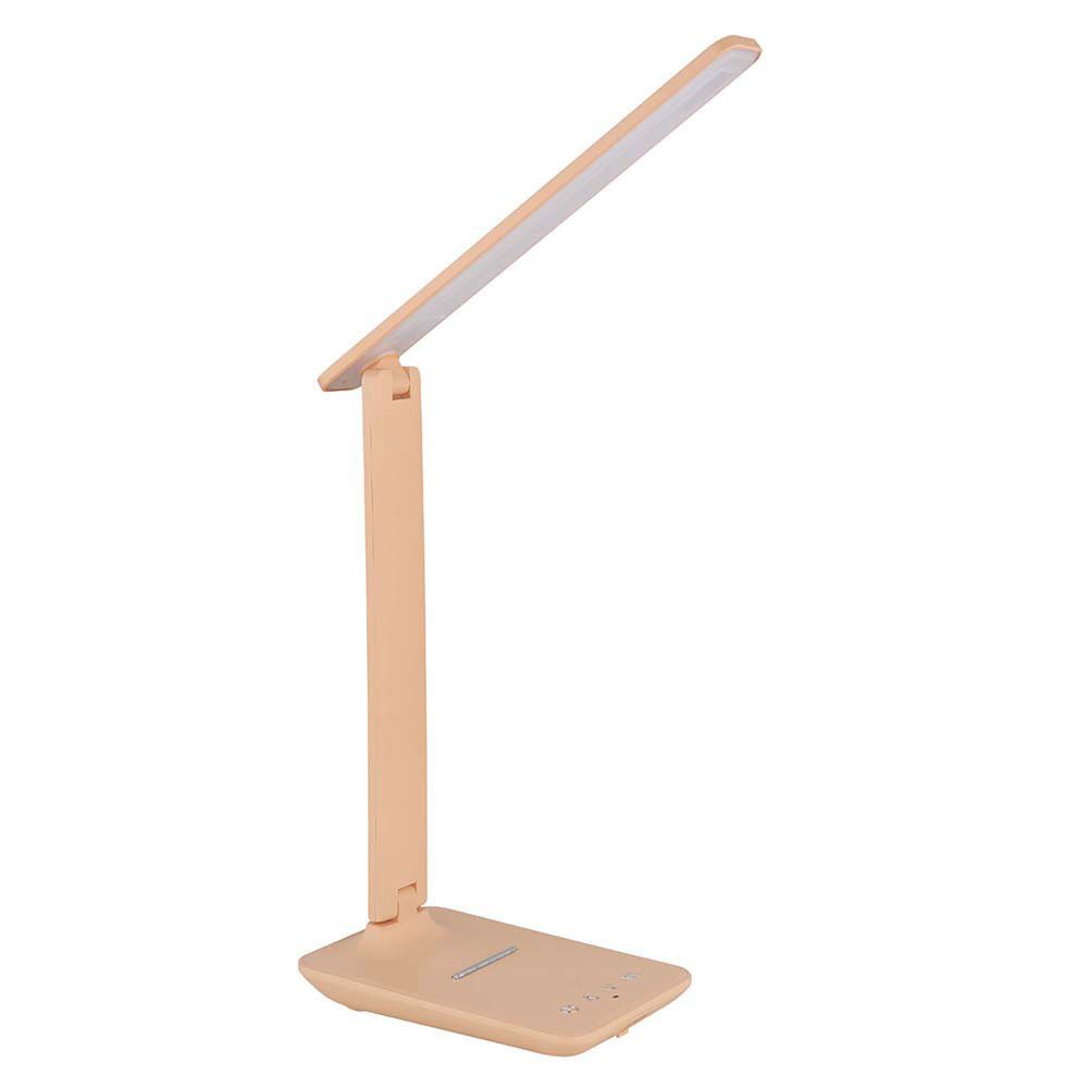 GLOBO LIGHTING Schreibtischlampe, LED-Leuchtmittel fest verbaut, Warmweiß, Neutralweiß, Tageslichtweiß, Tischleuchte Schreibtischleuchte LED pfirsichfarben Touch Dimmer CCT