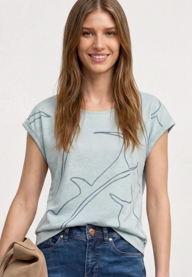 STREET ONE Rundhalsshirt mit Rundhalsausschnitt