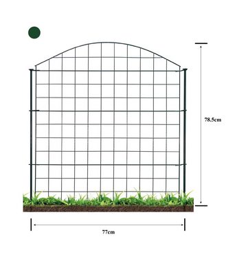 HC Garten & Freizeit Metallzaun Teichzaun Oberbogen Komplettset dunkelgrün 11 tlg., (Set), Beliebig erweiterbar, Stecksystem