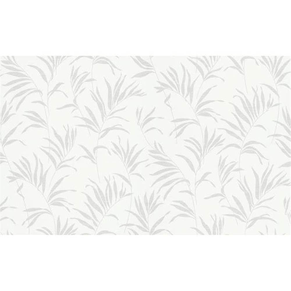 P+S International Vliestapete Flora, Weiß, Silbergrau, Natur, 10,05 m x 0,53 m - 1 Rolle