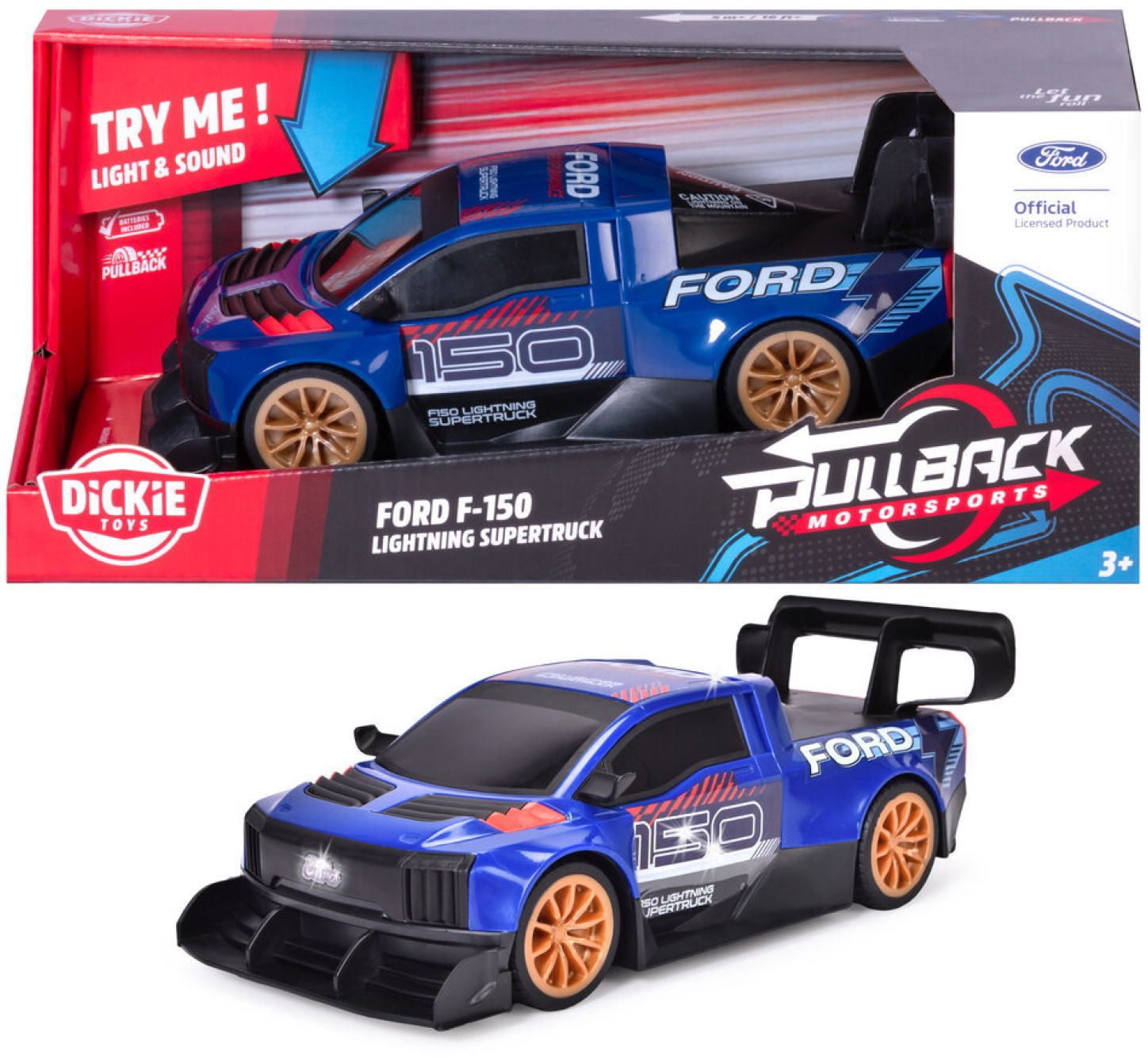 Dickie Toys Spielzeug-Rennwagen Spielfahrzeug Real / City Ford F1-150 Lightning Super Truck 203744023