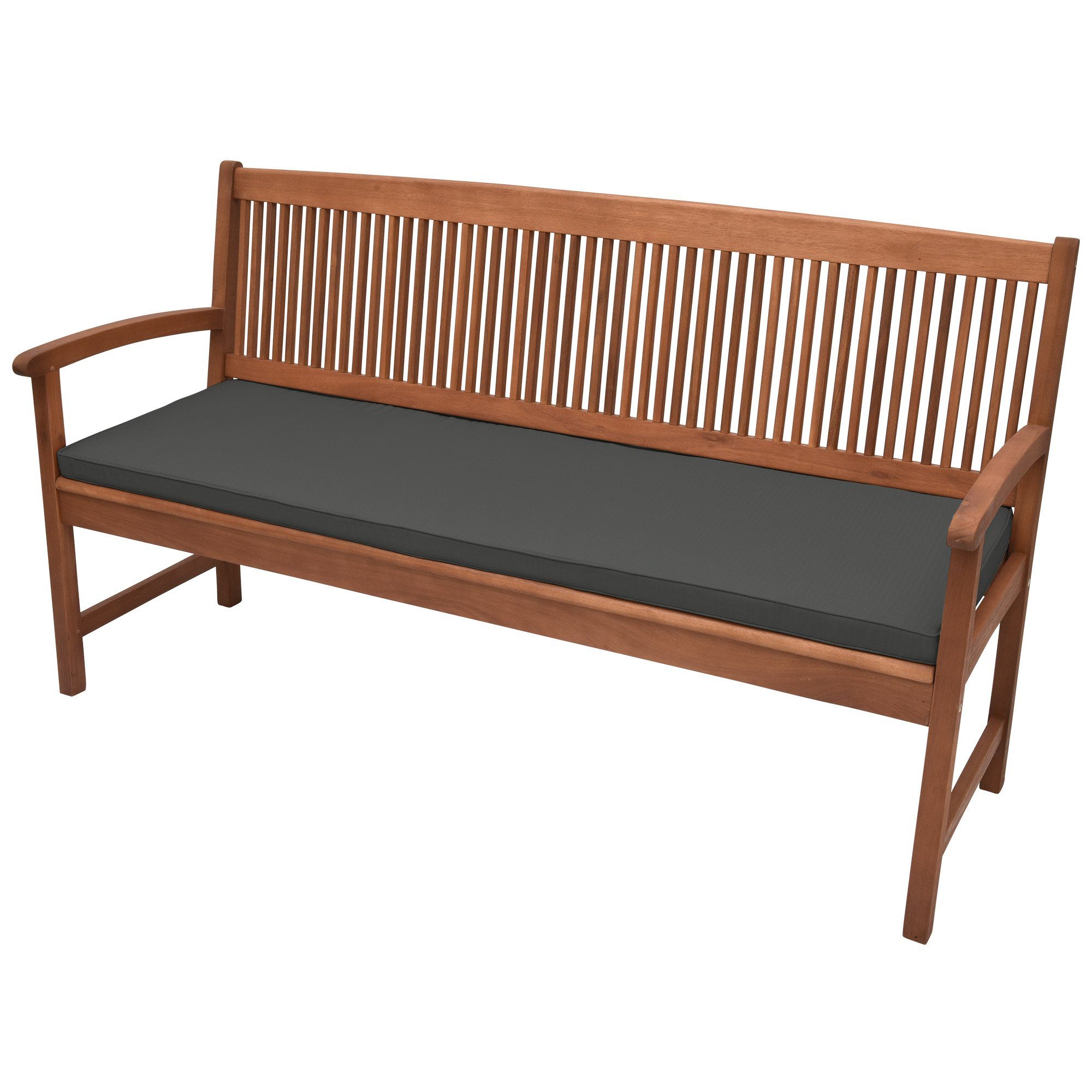 Beautissu Bankauflage Bankauflage Base BK, 100x48x5cm, Graphitgrau, waschbare Bankkissen Sitzauflage - Gartenbankauflage Outdoor