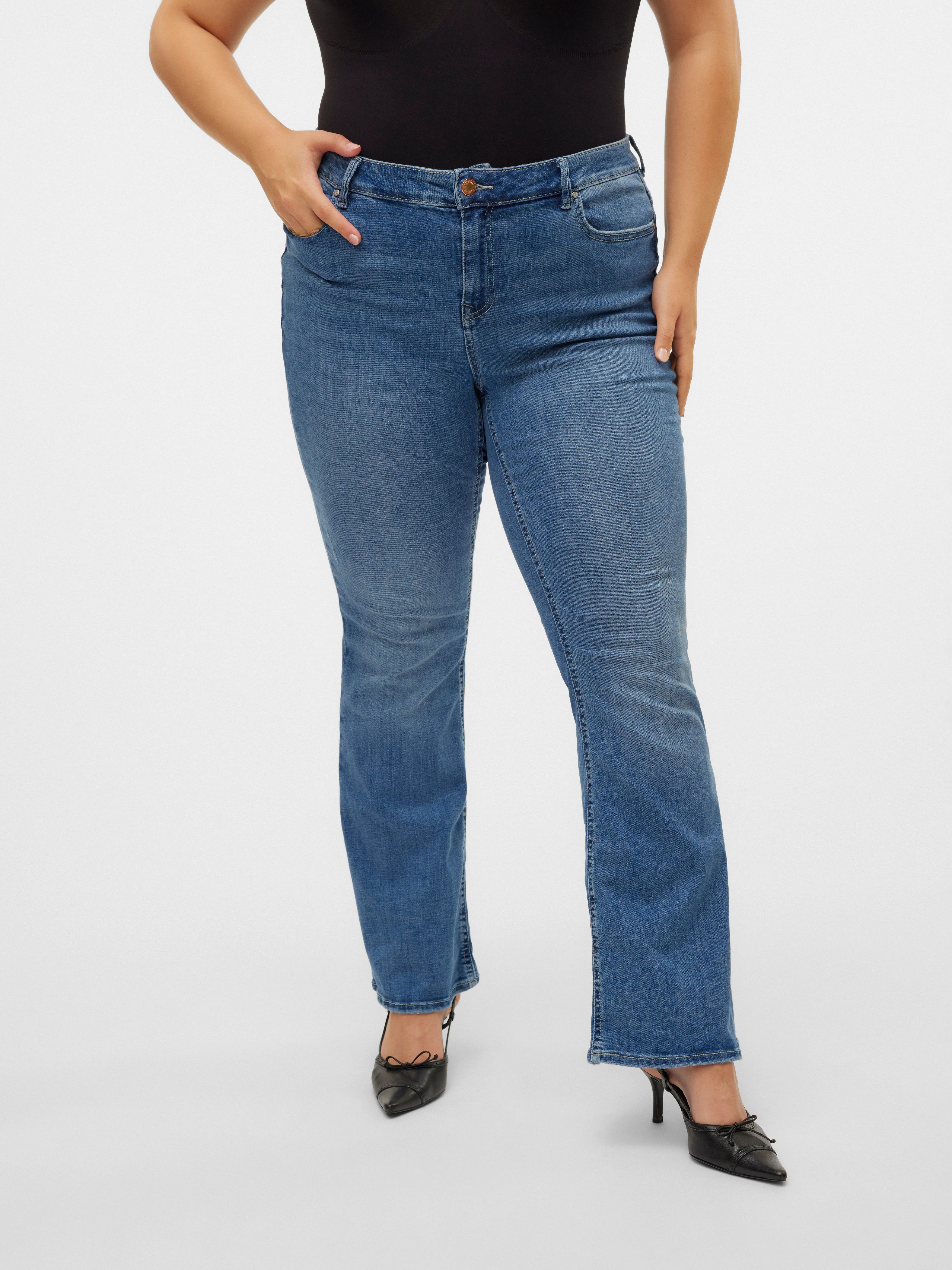 Vero Moda Curve Bootcut-Jeans VMCFLASH MR FLARED JEANS LI347 GA CUR günstig online kaufen