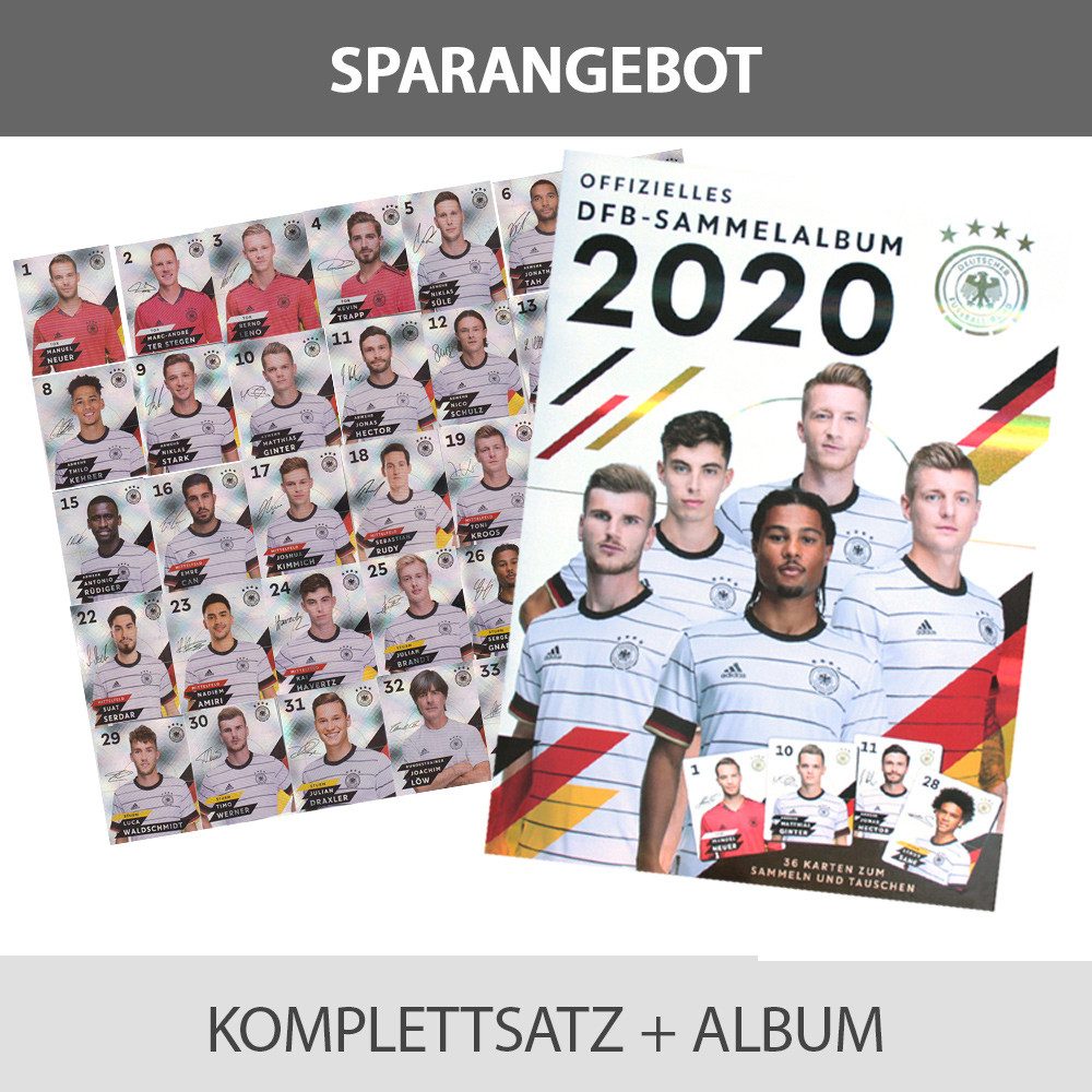 Sammelkarte EM 2020 REWE Sammelkarten - 1 Komplettsatz GLITZER + Album