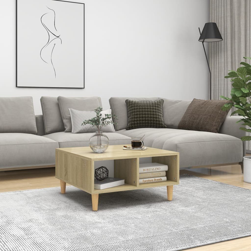 Sonoma-Eiche Weiß cm 60x60x30 Weiß Couchtisch Holzwerkstoff und Sonoma-Eiche und Sonoma-Eiche vidaXL Couchtisch | (1-St) Weiß