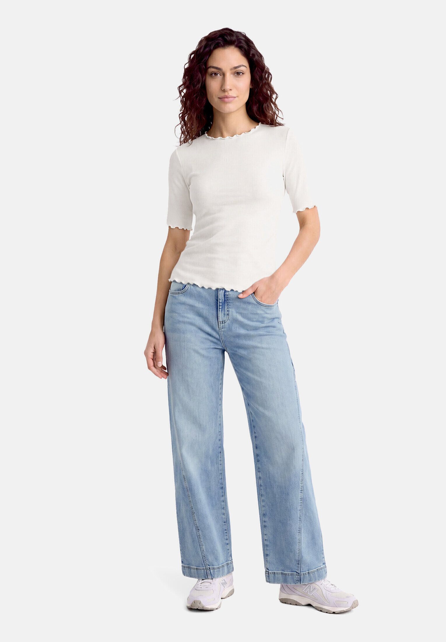 Cartoon Kurzarmshirt Damen mit Kragen (1-tlg)