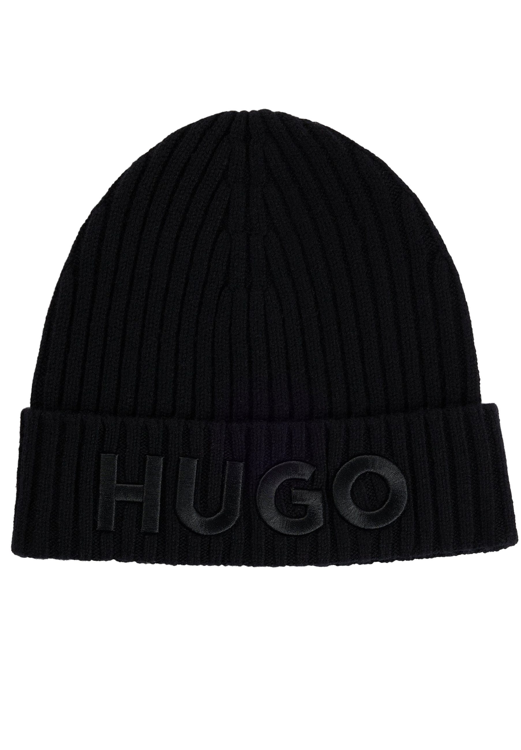 HUGO Strickmütze mit Logo-Detail (keine Angabe, 1-St)