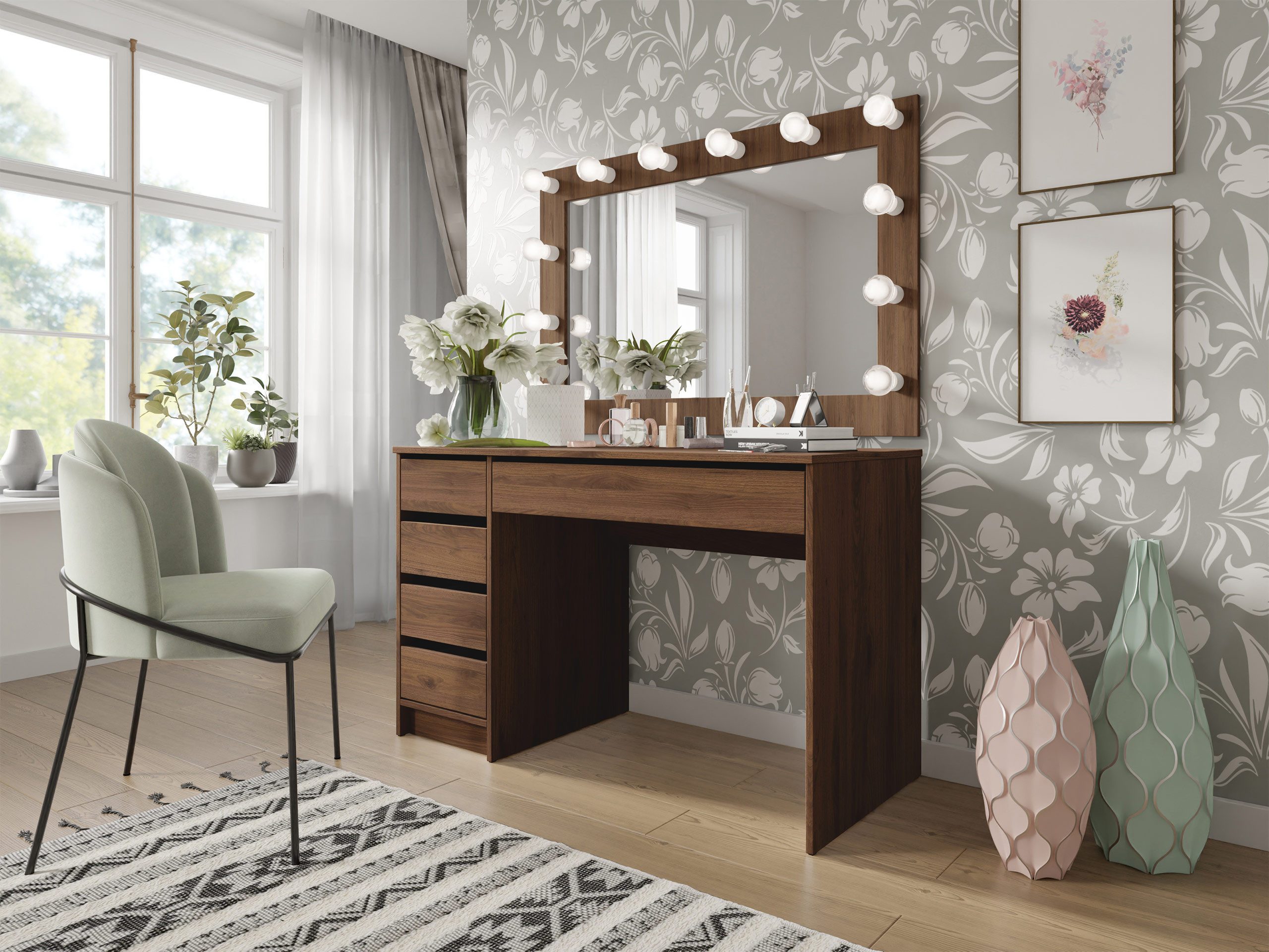 MIRJAN24 Schminktisch Ada (mit 5 Schubladen), Schreibtisch ist universell - günstig online kaufen